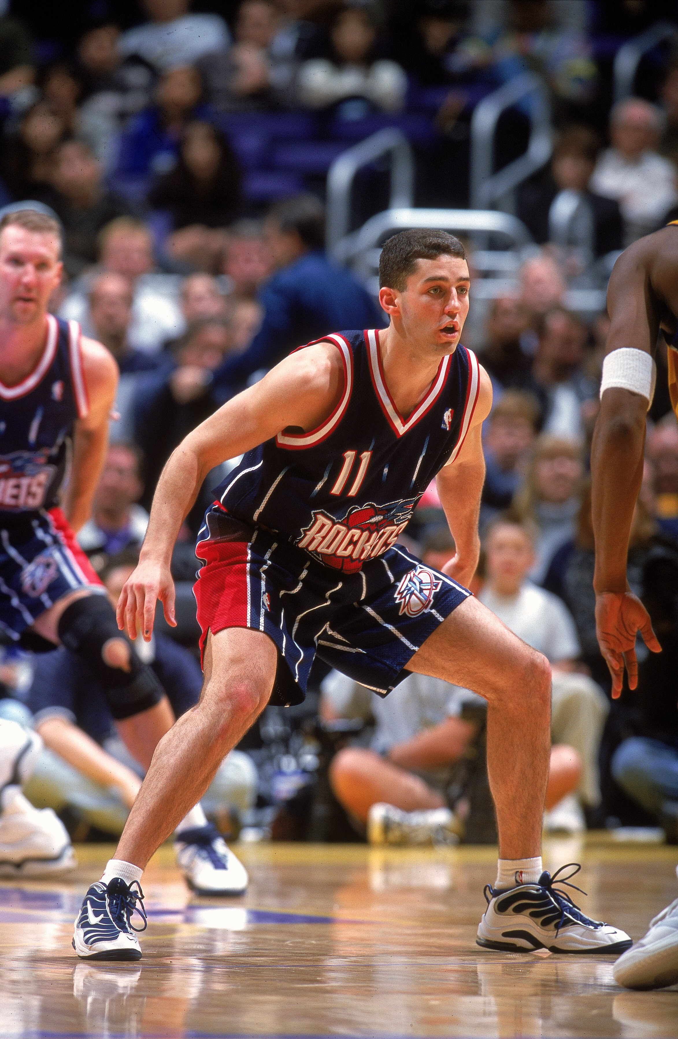 27 Feb 2000: Bryce Drew #11 of the Houston Rockets guards his player during a game against the Los Angeles Lakers at Staples Center in Los Angeles, California. The Lakers defeated the Rockets 101-85.      Mandatory Credit: Tom Hauck  /Allsport