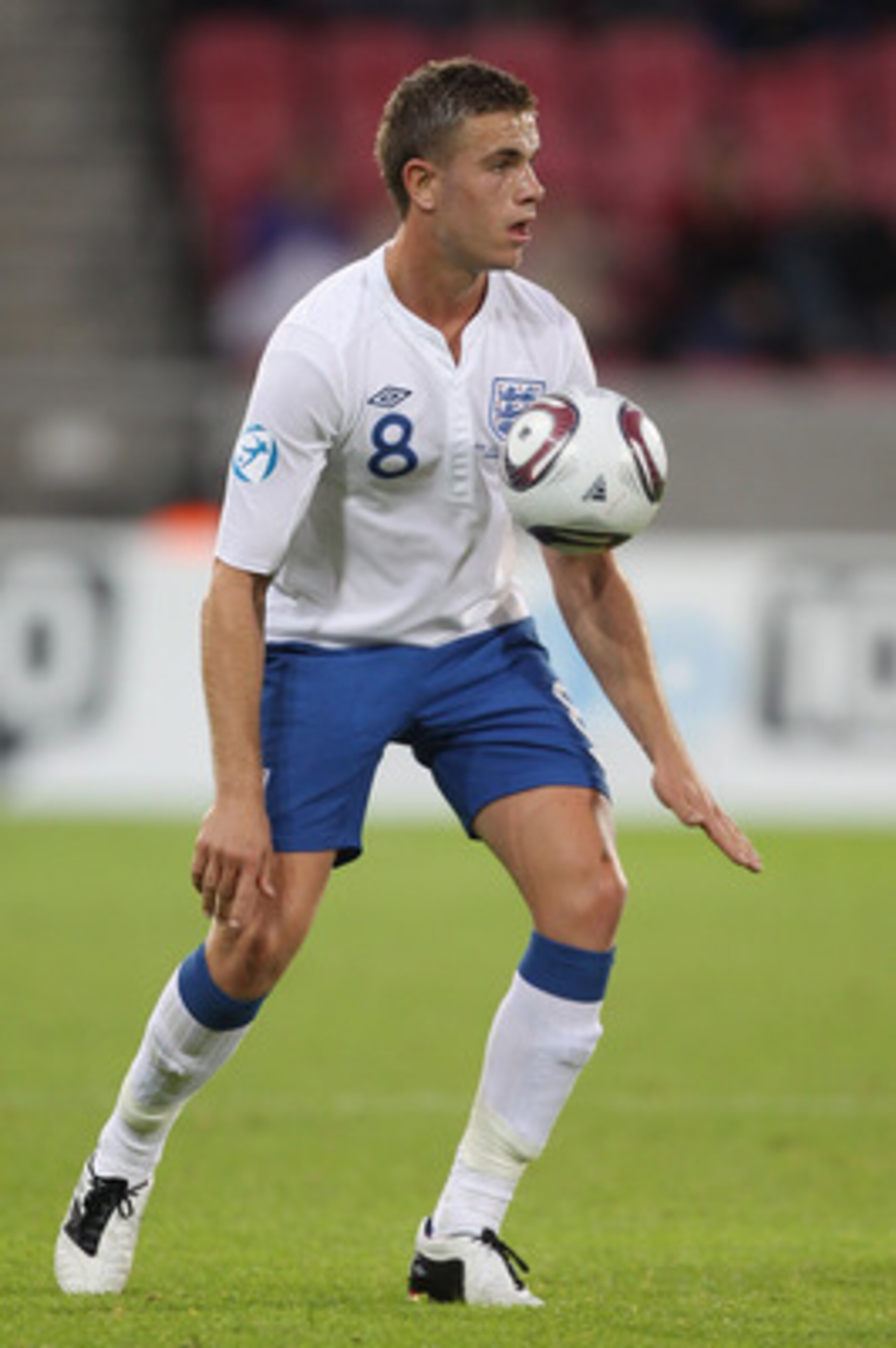HERNING, DENMARK - JUNE 15:  Jordan Henderson of England during the UEFA European Under-21 Championship Group B match between Ukraine and England at the Herning Stadium on June 15, 2011 in Herning, Denmark.  (Photo by Ian Walton/Getty Images)