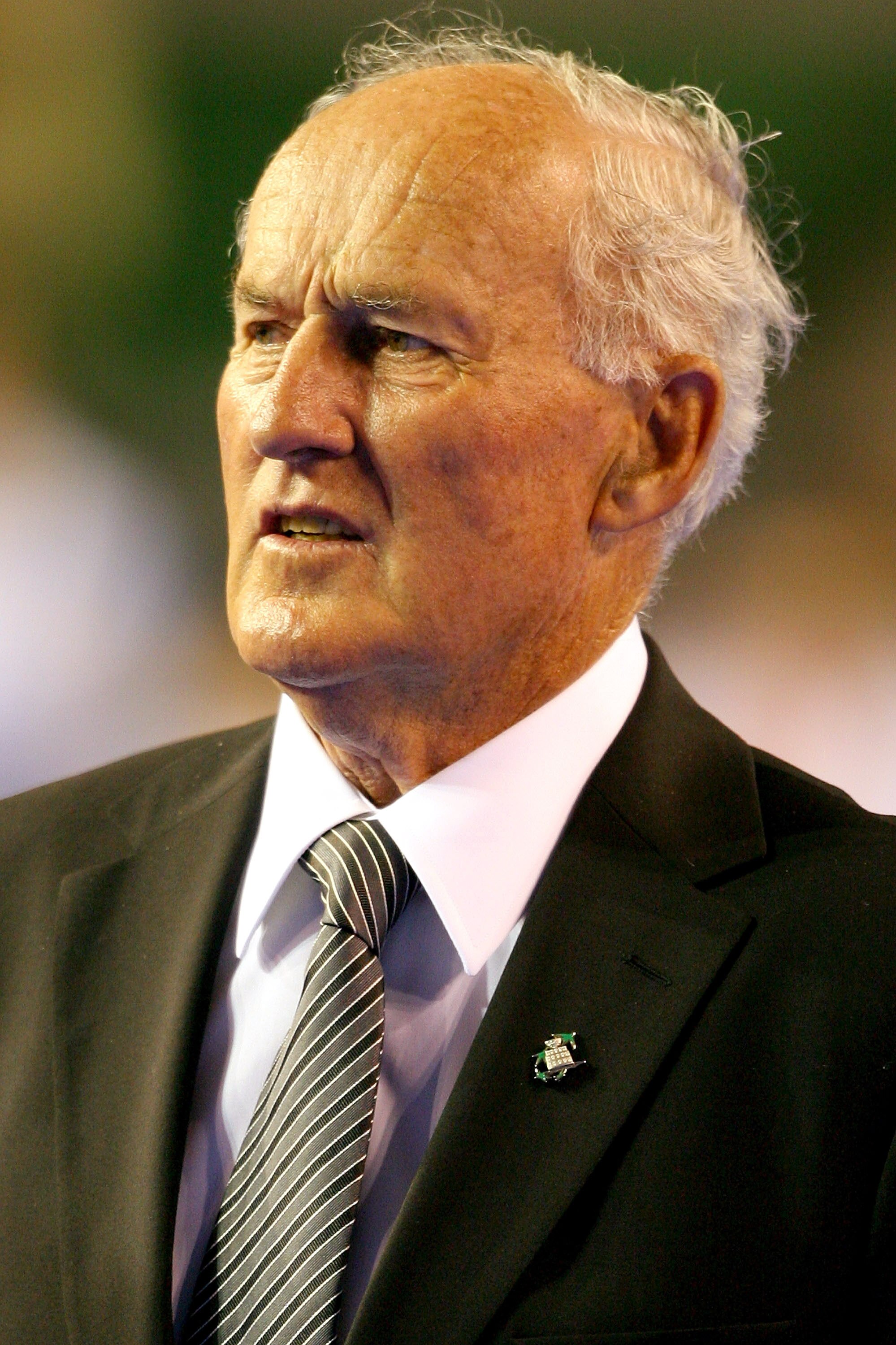 MAR DEL PLATA, ARGENTINA - NOVEMBER 22:  Davis Cup committee member Neale Fraser of Australia at a ceremony for Guilermo Vilas before the third rubber of the Davis Cup final at Estadia Islas Malinas November 22, 2008 in Mar del Plata, Argentina.  (Photo b
