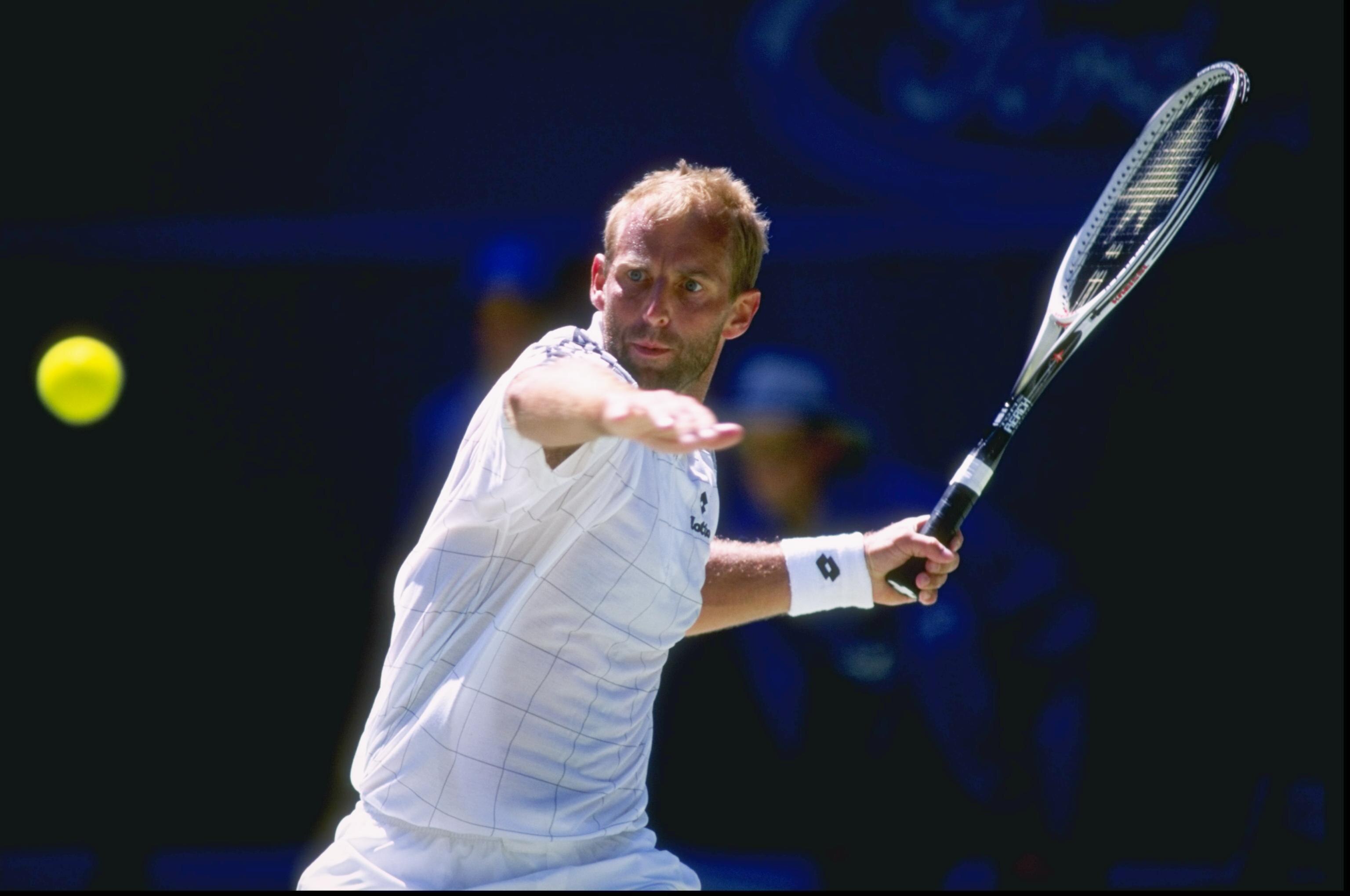 Jan 1997:  Thomas Muster of Austria in action during the Australian open at Flinders Park in Melbourne, Australia. \ Mandatory Credit: Clive Mason /Allsport