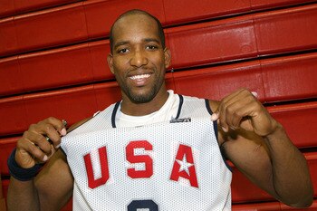 LAS VEGAS - JULY 24:  Michael Redd #8 of the USA Basketball Men's Senior National Team poses after a practice at Valley High School June 24, 2008 in Las Vegas, Nevada.  (Photo by Ethan Miller/Getty Images)