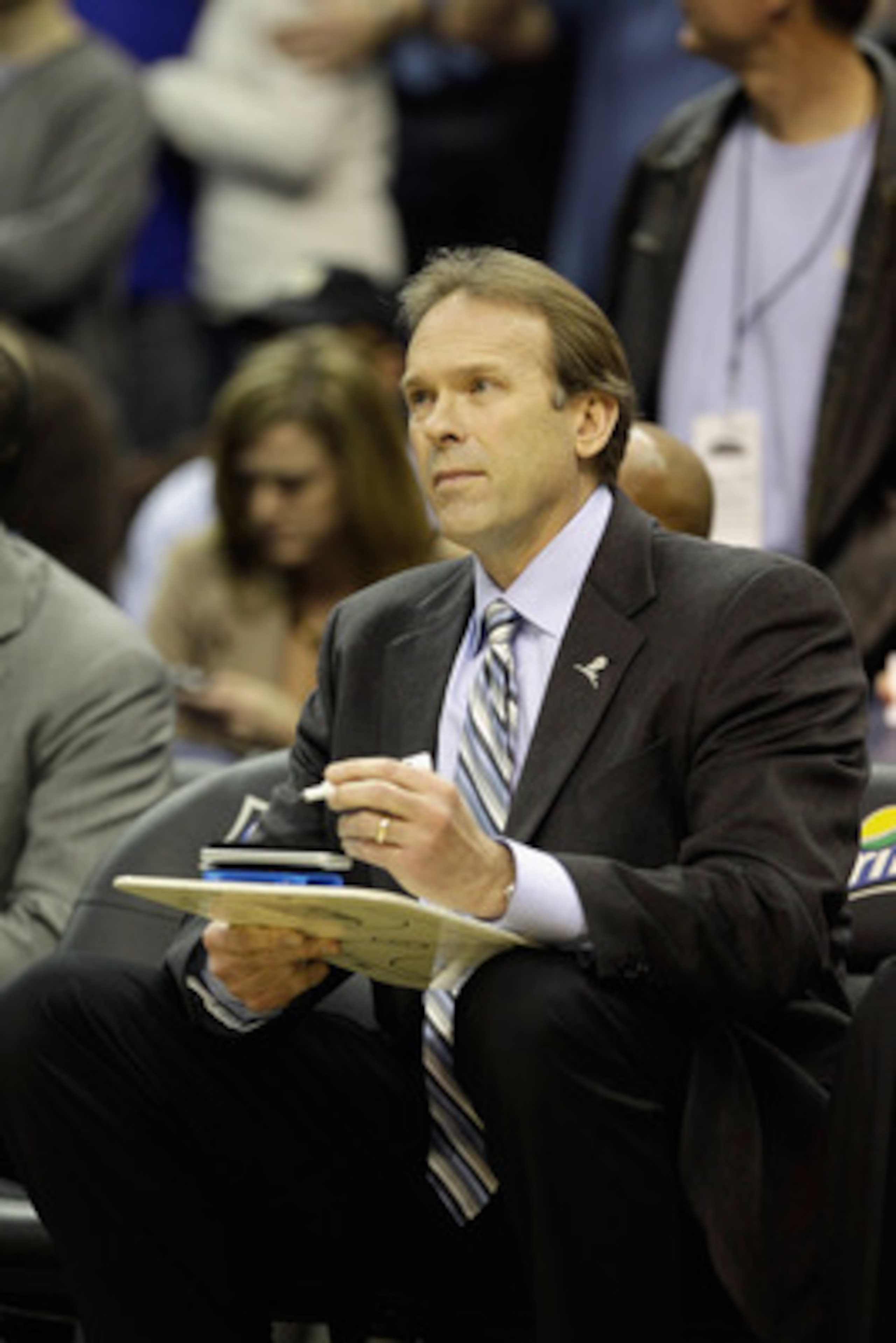 WASHINGTON, DC - MARCH 05:  Minnesota Timberwolves head coach Kurt Rambis looks on from the bench against the Washington Wizards at the Verizon Center on March 5, 2011 in Washington, DC. NOTE TO USER: User expressly acknowledges and agrees that, by downlo