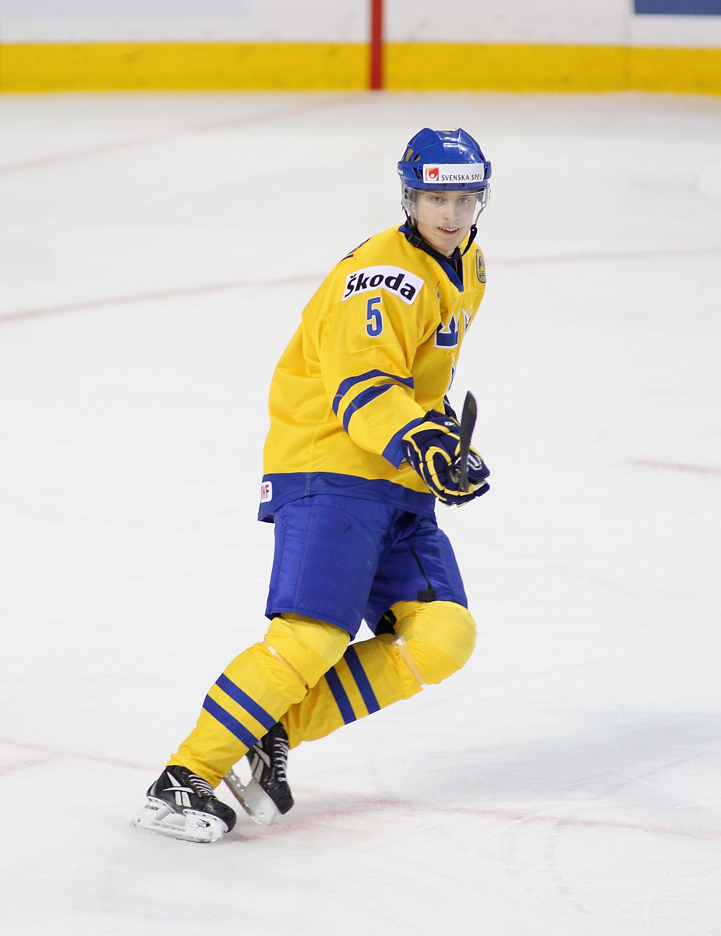 BUFFALO, NY - JANUARY 03: Adam Larsson #5 of Sweden skates against Russia during the 2011 IIHF World U20 Championship Semi Final game between Sweden and Russia on January 3, 2011 in Buffalo, New York. Russia won 4-3 and faces Canada in the gold medal game