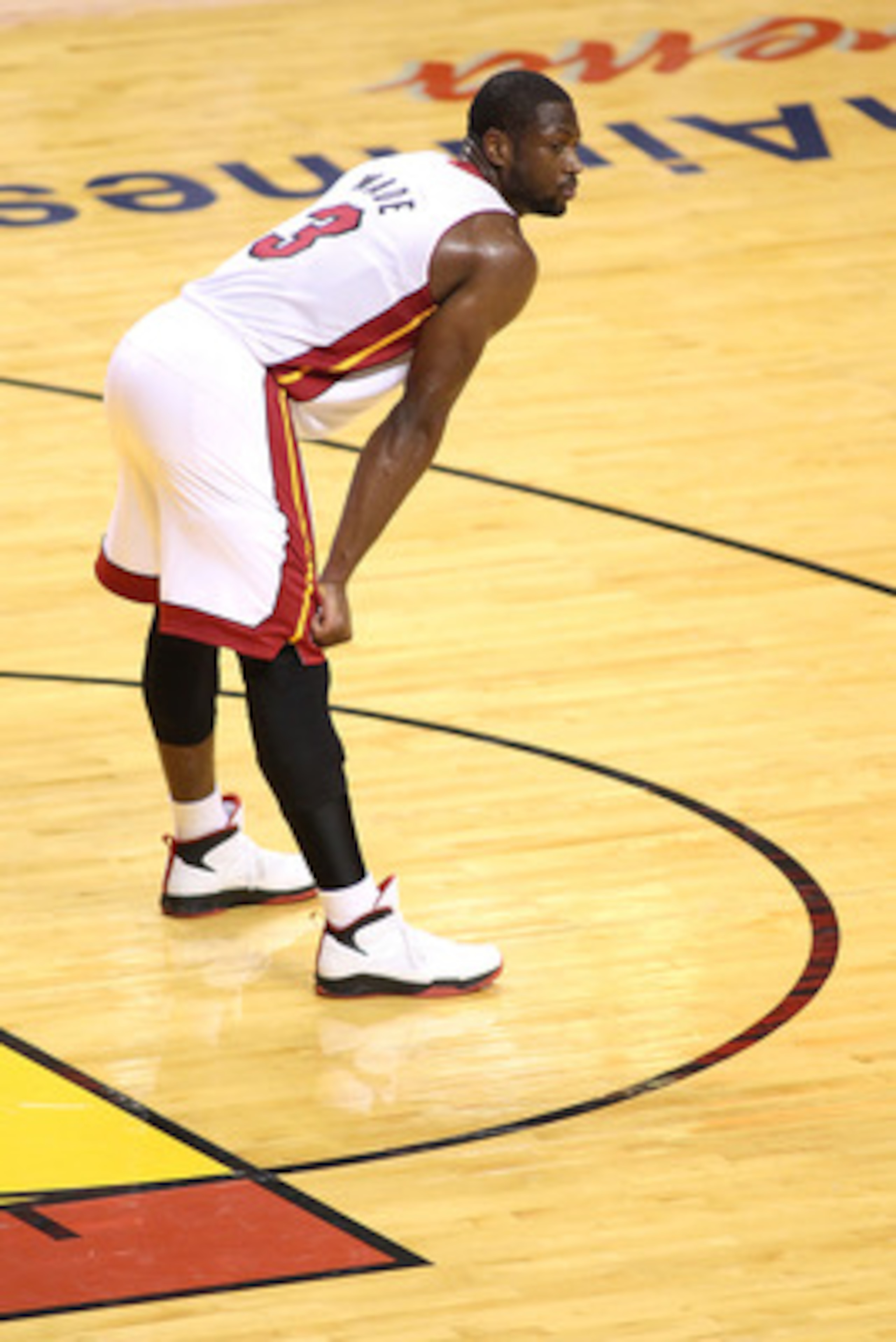 MIAMI, FL - JUNE 12: Dwyane Wade #3 of the Miami Heat looks on against the Dallas Mavericks in Game Six of the 2011 NBA Finals at American Airlines Arena on June 12, 2011 in Miami, Florida. NOTE TO USER: User expressly acknowledges and agrees that, by do MIAMI, FL - JUNE 12: Dwyane Wade #3 of the Miami Heat looks on against the Dallas Mavericks in Game Six of the 2011 NBA Finals at American Airlines Arena on June 12, 2011 in Miami, Florida. NOTE TO USER: User expressly acknowledges and agrees that, by do