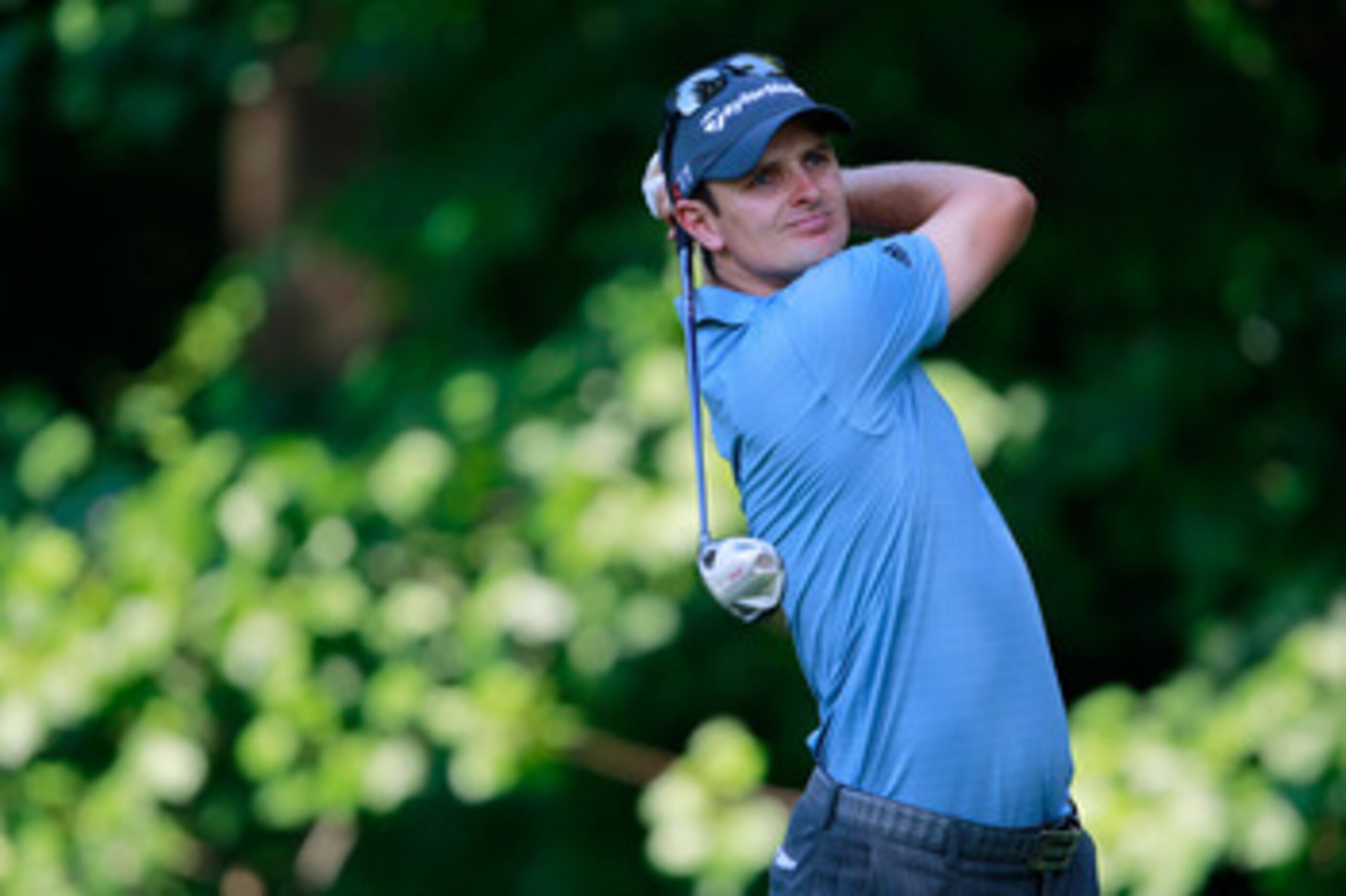 BETHESDA, MD - JUNE 17:  Justin Rose of England  hits his tee shot on the 14th hole during the second round of the 111th U.S. Open at Congressional Country Club on June 17, 2011 in Bethesda, Maryland.  (Photo by Chris Trotman/Getty Images)