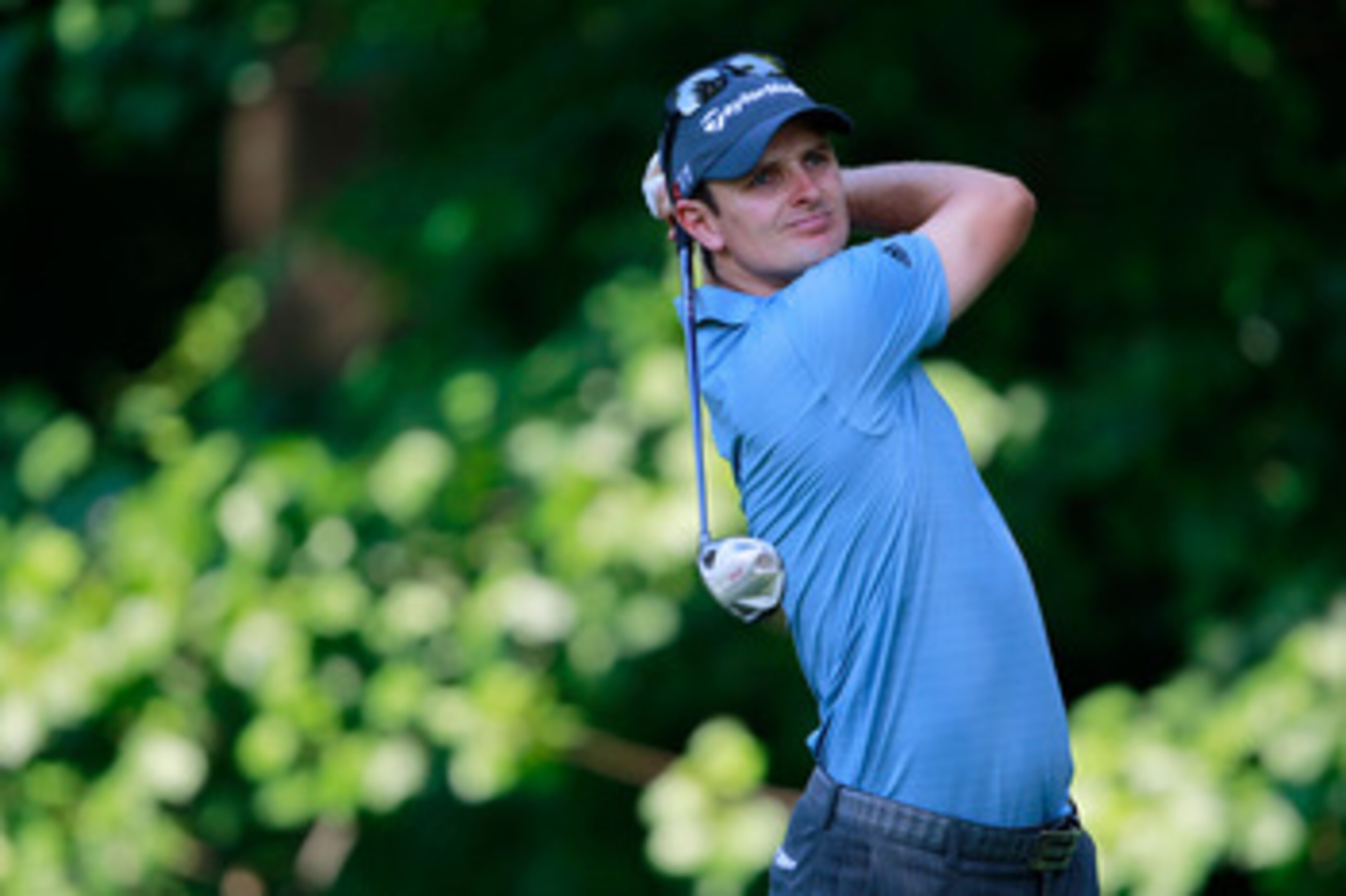 BETHESDA, MD - JUNE 17:  Justin Rose of England  hits his tee shot on the 14th hole during the second round of the 111th U.S. Open at Congressional Country Club on June 17, 2011 in Bethesda, Maryland.  (Photo by Chris Trotman/Getty Images)