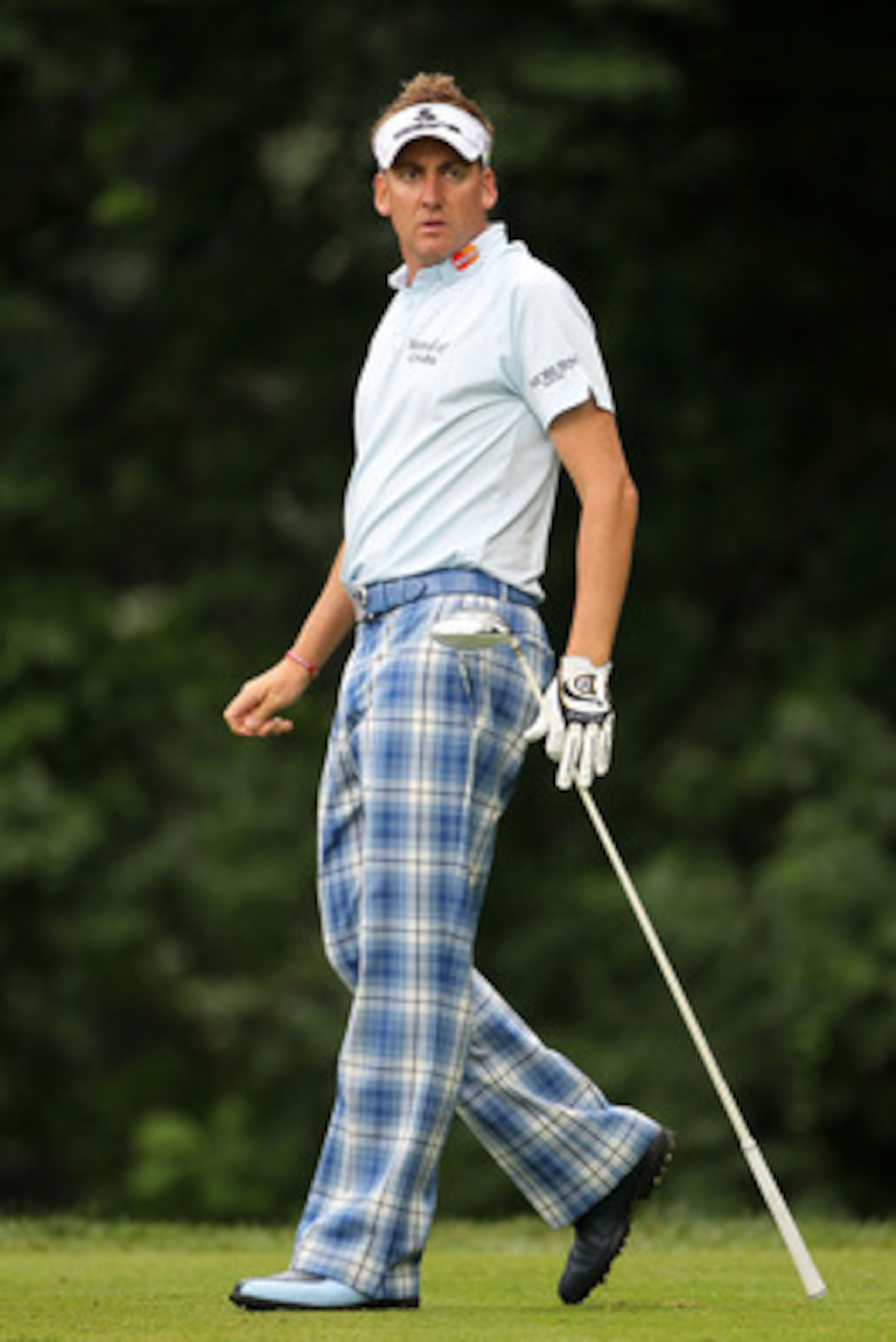 BETHESDA, MD - JUNE 17:  Ian Poulter of England walks off the tee bosx on  the 14th hole during the second round of the 111th U.S. Open at Congressional Country Club on June 17, 2011 in Bethesda, Maryland.  (Photo by Jamie Squire/Getty Images)