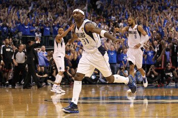 DALLAS, TX - JUNE 09:  Jason Terry #31 of the Dallas Mavericks reacts after he made a 3-point shot late in the fourth quarter against the Miami Heat in Game Five of the 2011 NBA Finals at American Airlines Center on June 9, 2011 in Dallas, Texas.  NOTE TO