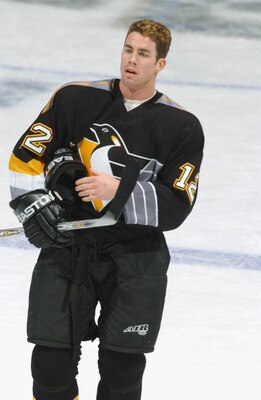 WASHINGTON - DECEMBER 22:  Right wing Billy Tibbetts #12 of the Pittsburgh Penguins skates on the ice before the NHL game against the Washington Capitals at the MCI Center in Washington D.C. on December 22, 2001.  The Penguins tied the Capitals 4-4.  (Pho
