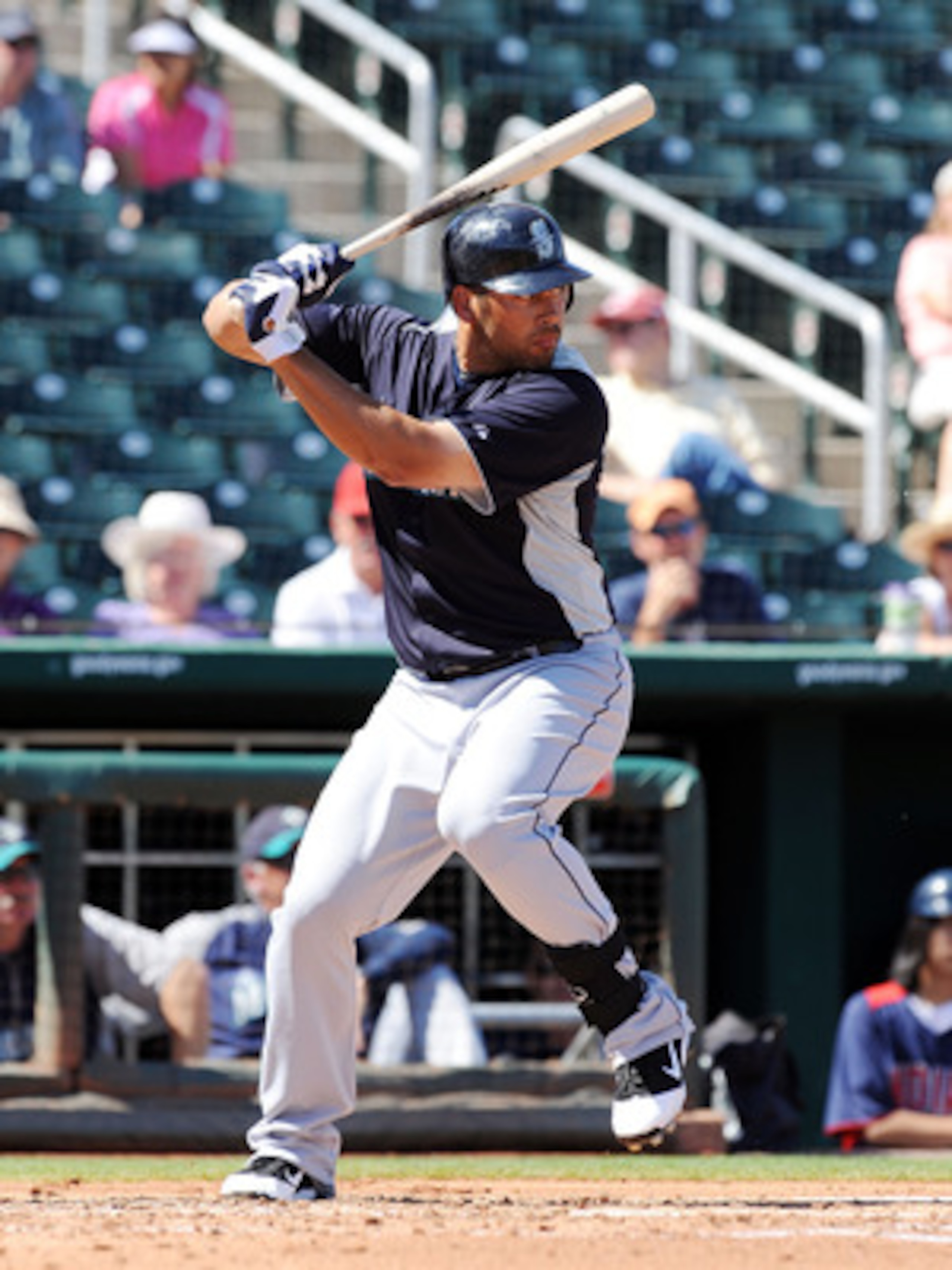 GOODYEAR, AZ - MARCH 11: Matt Tuiasosopo #27 of the Seattle Mariners gets ready to swing the bat against the Cleveland Indians at Goodyear Ballpark on March 11, 2011 in Goodyear, Arizona. (Photo by Norm Hall/Getty Images) GOODYEAR, AZ - MARCH 11: Matt Tuiasosopo #27 of the Seattle Mariners gets ready to swing the bat against the Cleveland Indians at Goodyear Ballpark on March 11, 2011 in Goodyear, Arizona. (Photo by Norm Hall/Getty Images)