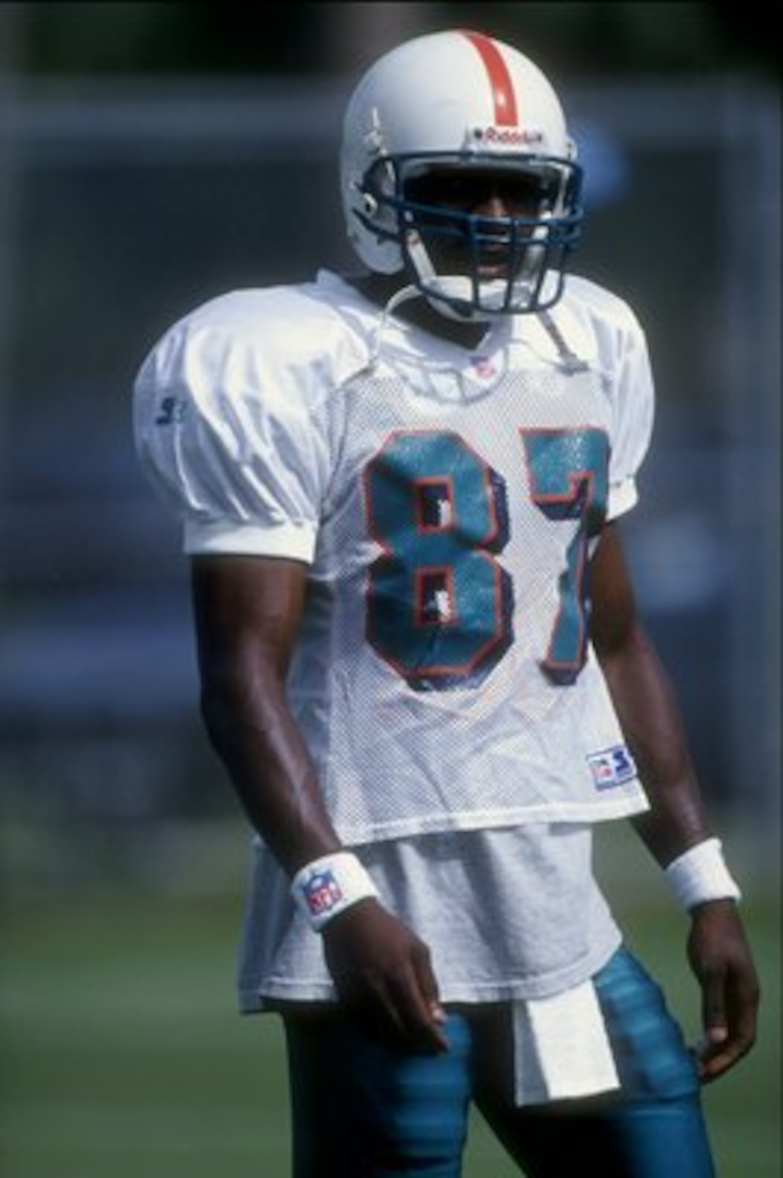 22 Jul 1998:  Wide receiver Yatil Green #87 of the Miami Dolphins looks on during Miami Dolphins training camp in Davie, Florida. Mandatory Credit: Eliot J. Schechter  /Allsport