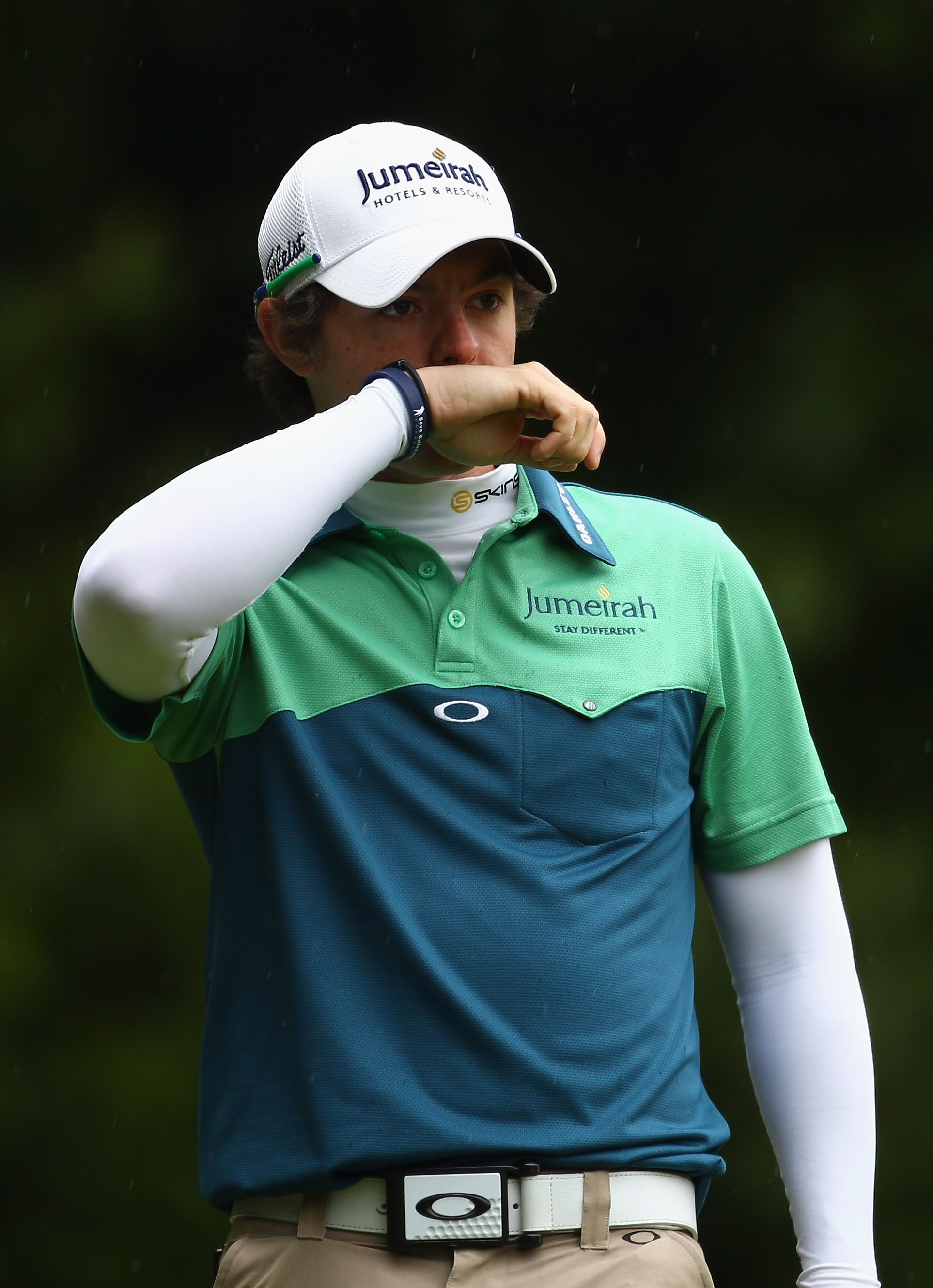 VIRGINIA WATER, ENGLAND - MAY 28:  Rory McIlroy of Northern Ireland reacts to his tee shot at the 2nd during the third round of the BMW PGA Championship at the Wentworth Club on May 28, 2011 in Virginia Water, England.  (Photo by Richard Heathcote/Getty I