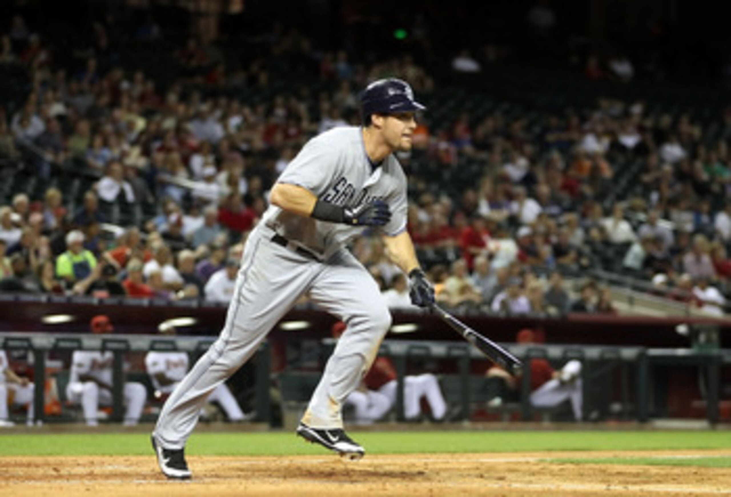PHOENIX, AZ - MAY 17: Ryan Ludwick #47 of the San Diego Padres bats against the Arizona Diamondbacks during the Major League Baseball game at Chase Field on May 17, 2011 in Phoenix, Arizona. (Photo by Christian Petersen/Getty Images) PHOENIX, AZ - MAY 17: Ryan Ludwick #47 of the San Diego Padres bats against the Arizona Diamondbacks during the Major League Baseball game at Chase Field on May 17, 2011 in Phoenix, Arizona. (Photo by Christian Petersen/Getty Images)