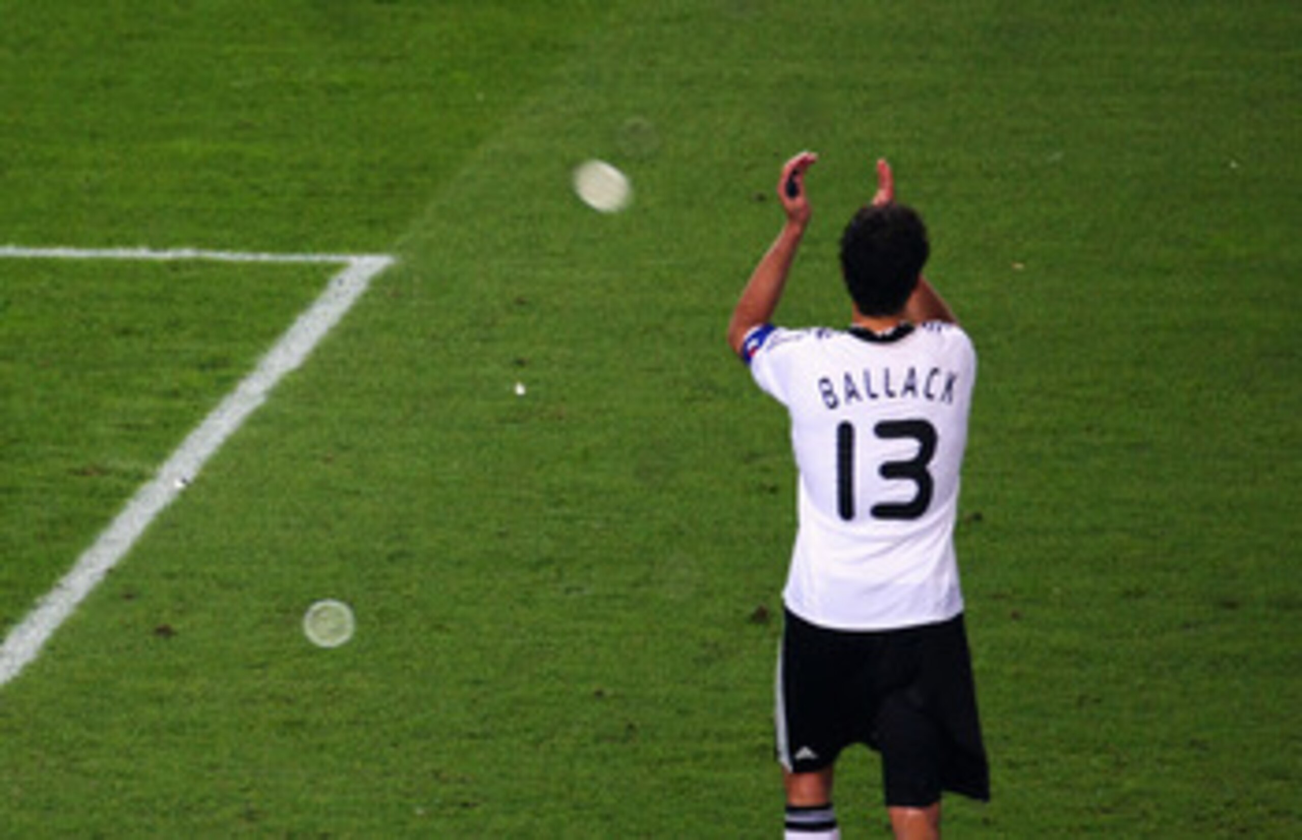 VIENNA, AUSTRIA - JUNE 29:  Michael Ballack of Germany waves to supporters after the UEFA EURO 2008 Final match between Germany and Spain at Ernst Happel Stadion on June 29, 2008 in Vienna, Austria.  (Photo by Clive Rose/Getty Images)