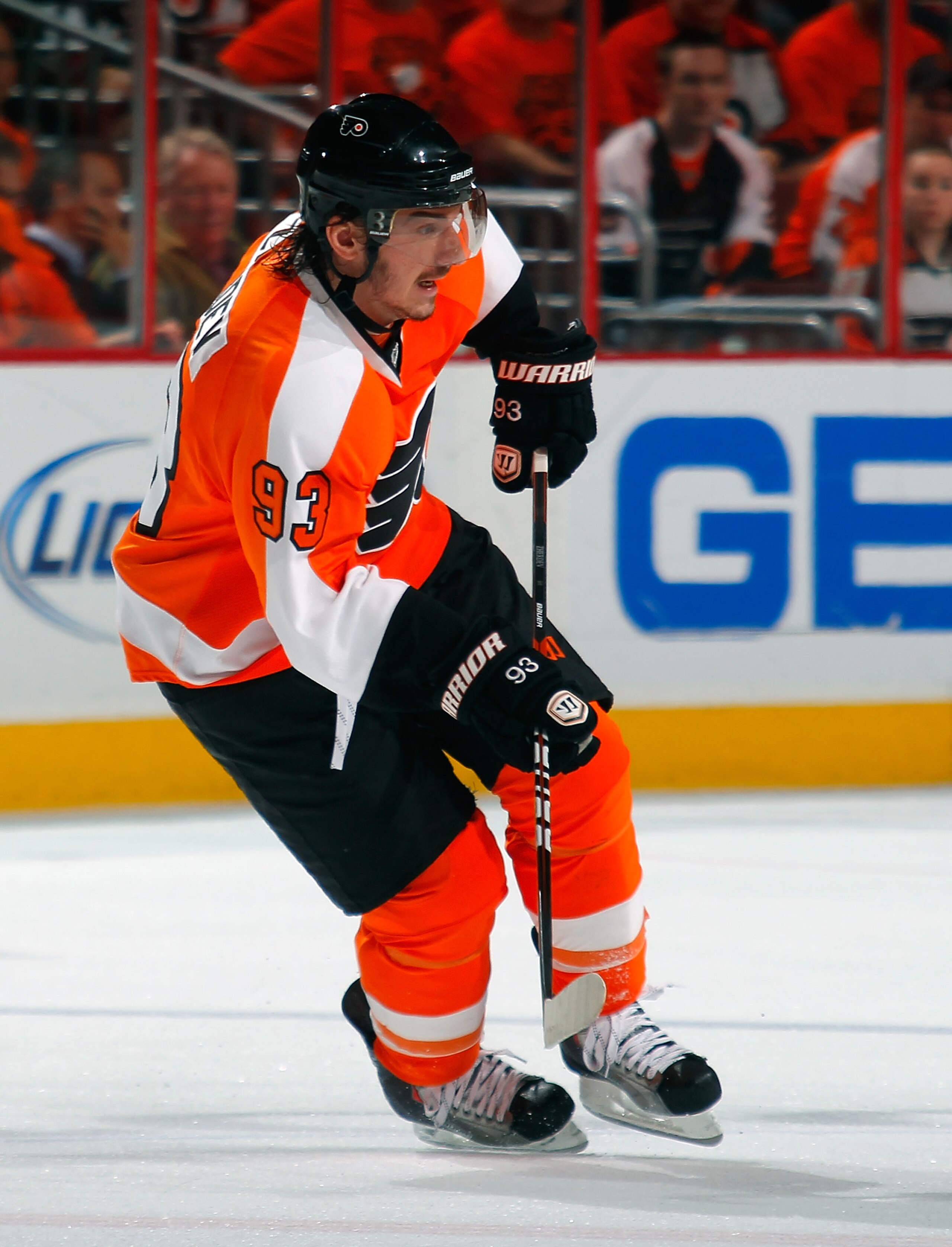 PHILADELPHIA, PA - MAY 02:  Nikolay Zherdev #93 of the Philadelphia Flyers skates in Game Two of the Eastern Conference Semifinals against the Boston Bruins during the 2011 NHL Stanley Cup Playoffs at Wells Fargo Center on May 2, 2011 in Philadelphia, Pen