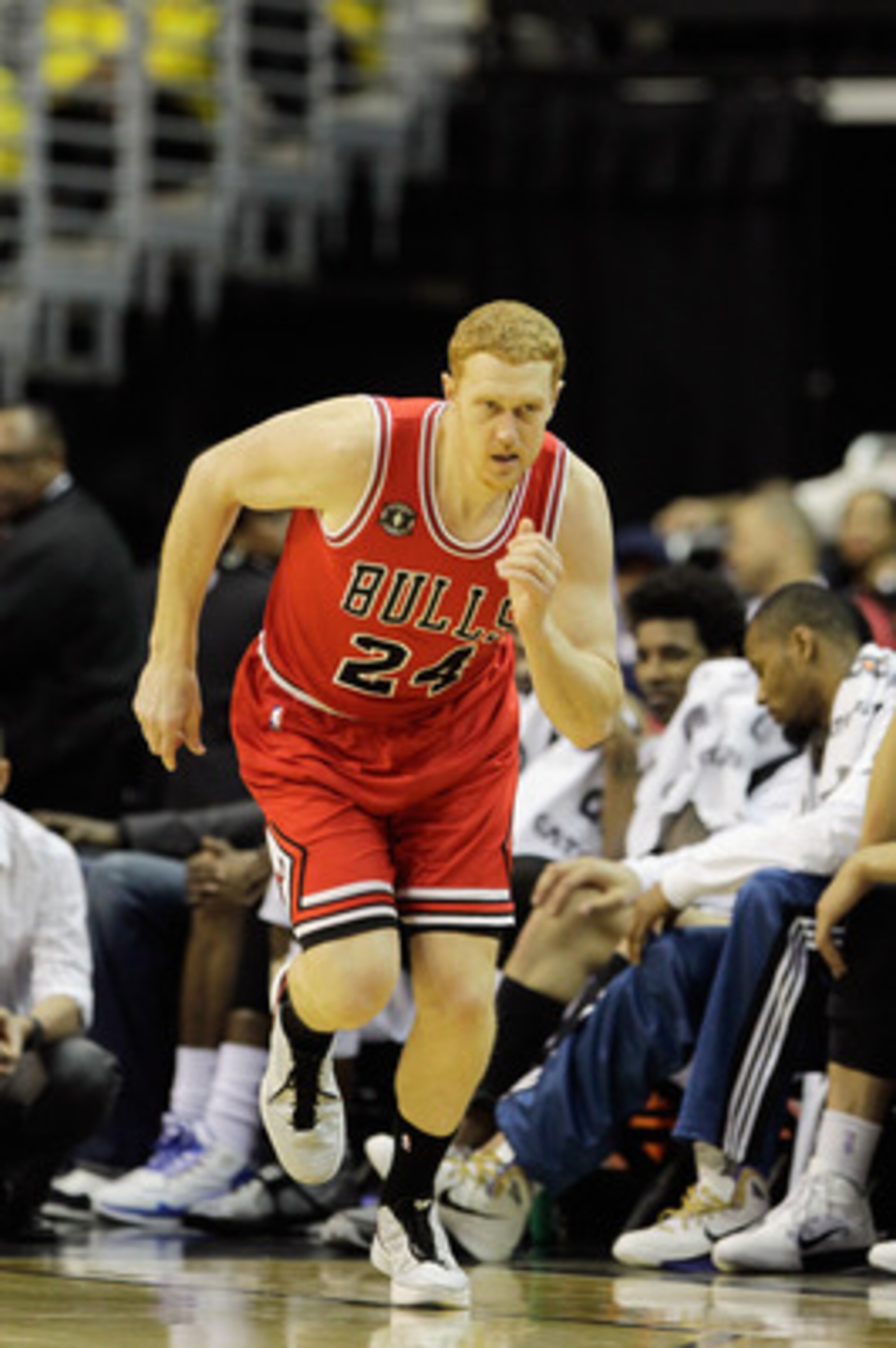 WASHINGTON, DC - FEBRUARY 28: Brian Scalabrine #24 of the Chicago Bulls against the Washington Wizards at the Verizon Center in Washington on February 28, 2011 in Washington, DC. NOTE TO USER: User expressly acknowledges and agrees that, by downloading an