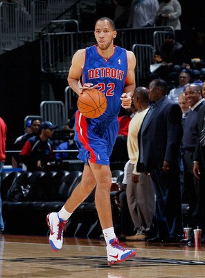ATLANTA - NOVEMBER 03:  Tayshaun Prince #22 of the Detroit Pistons against the Atlanta Hawks at Philips Arena on November 3, 2010 in Atlanta, Georgia.  NOTE TO USER: User expressly acknowledges and agrees that, by downloading and/or using this Photograph,