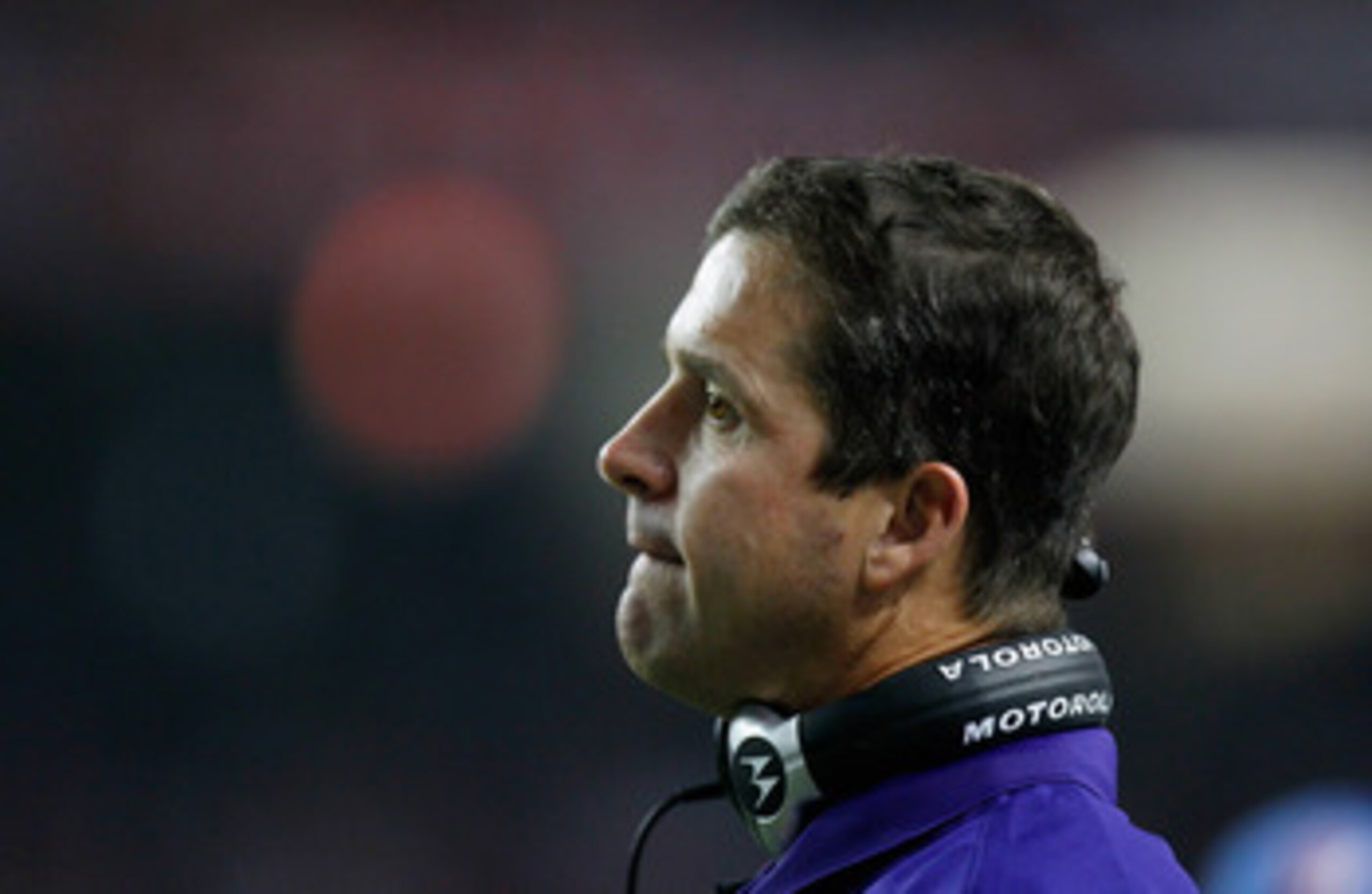 ATLANTA - NOVEMBER 11:  Head coach John Harbaugh of the Baltimore Ravens against the Atlanta Falcons at Georgia Dome on November 11, 2010 in Atlanta, Georgia.  (Photo by Kevin C. Cox/Getty Images)