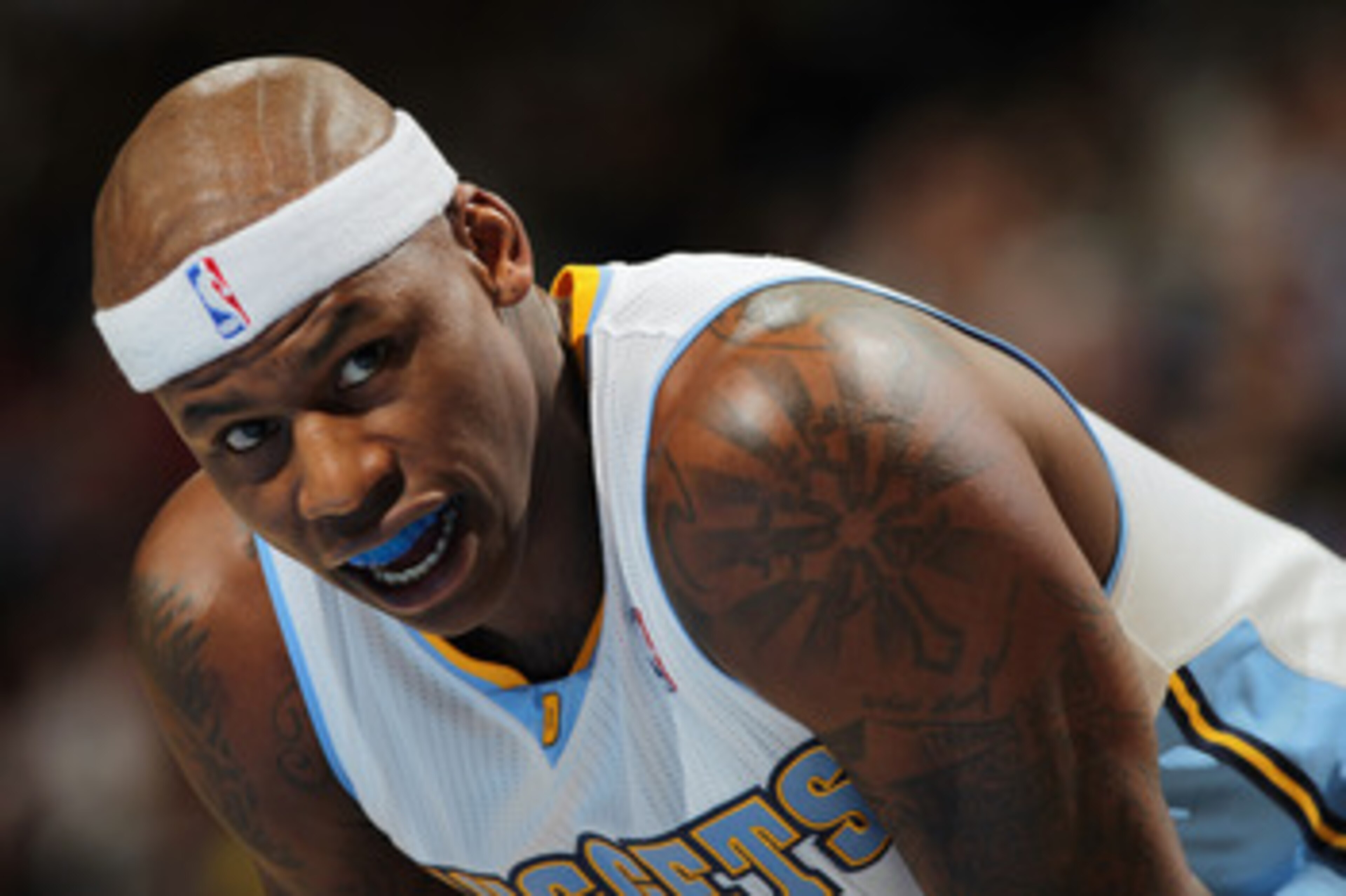 DENVER, CO - MARCH 23: Al Harrington #7 of the Denver Nuggets looks on as he awaits a free throw against the San Antonio Spurs at the Pepsi Center on March 23, 2011 in Denver, Colorado. Harrington had a game high 27 points as the Nuggets defeated the Spu DENVER, CO - MARCH 23: Al Harrington #7 of the Denver Nuggets looks on as he awaits a free throw against the San Antonio Spurs at the Pepsi Center on March 23, 2011 in Denver, Colorado. Harrington had a game high 27 points as the Nuggets defeated the Spu