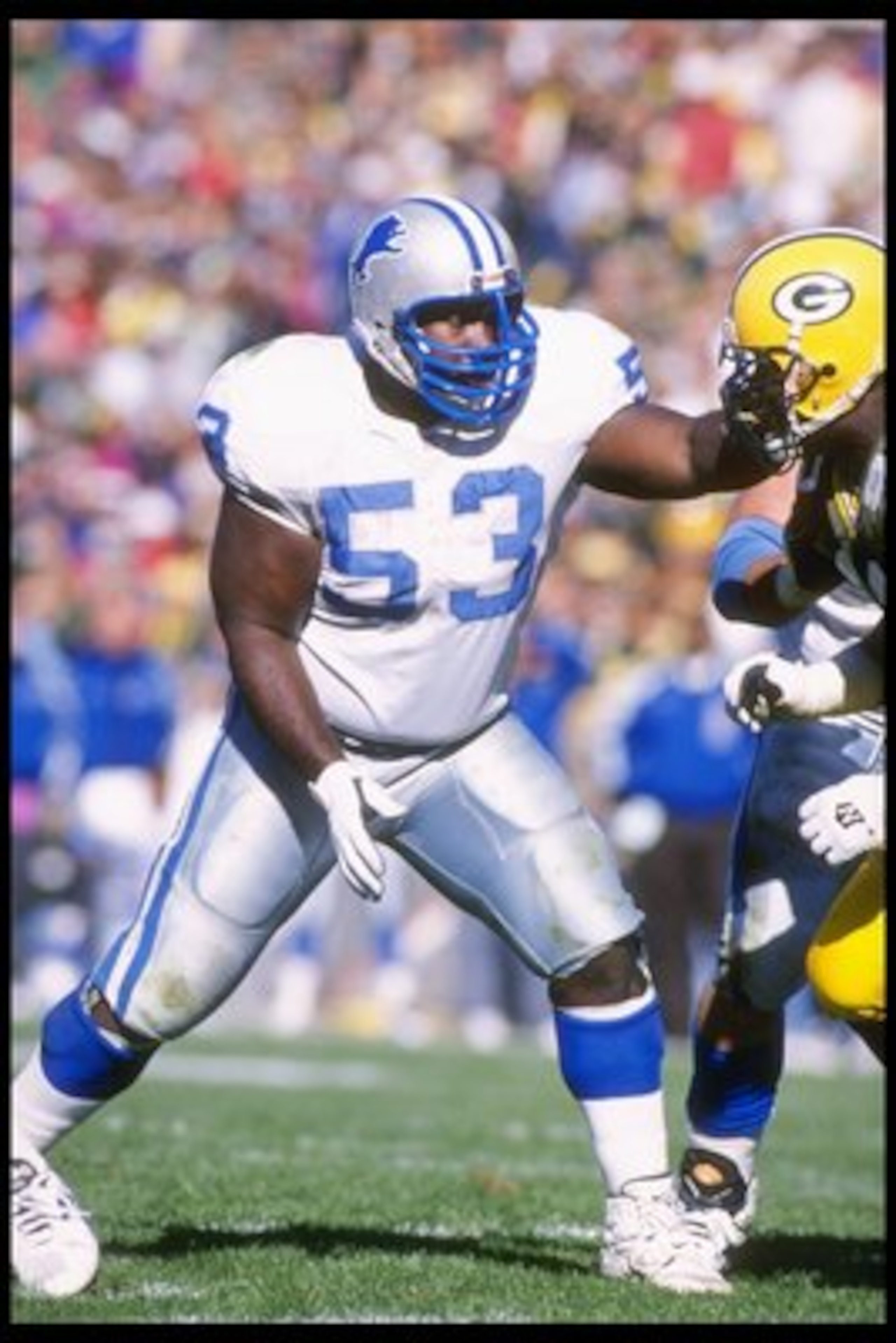 15 Oct 1995:  Offensive lineman Kevin Glover of the Detroit Lions looks on during a game against the Green Bay Packers at Lambeau Field in Green Bay, Wisconsin.  The Packers won the game, 30-21. Mandatory Credit: Jonathan Daniel  /Allsport