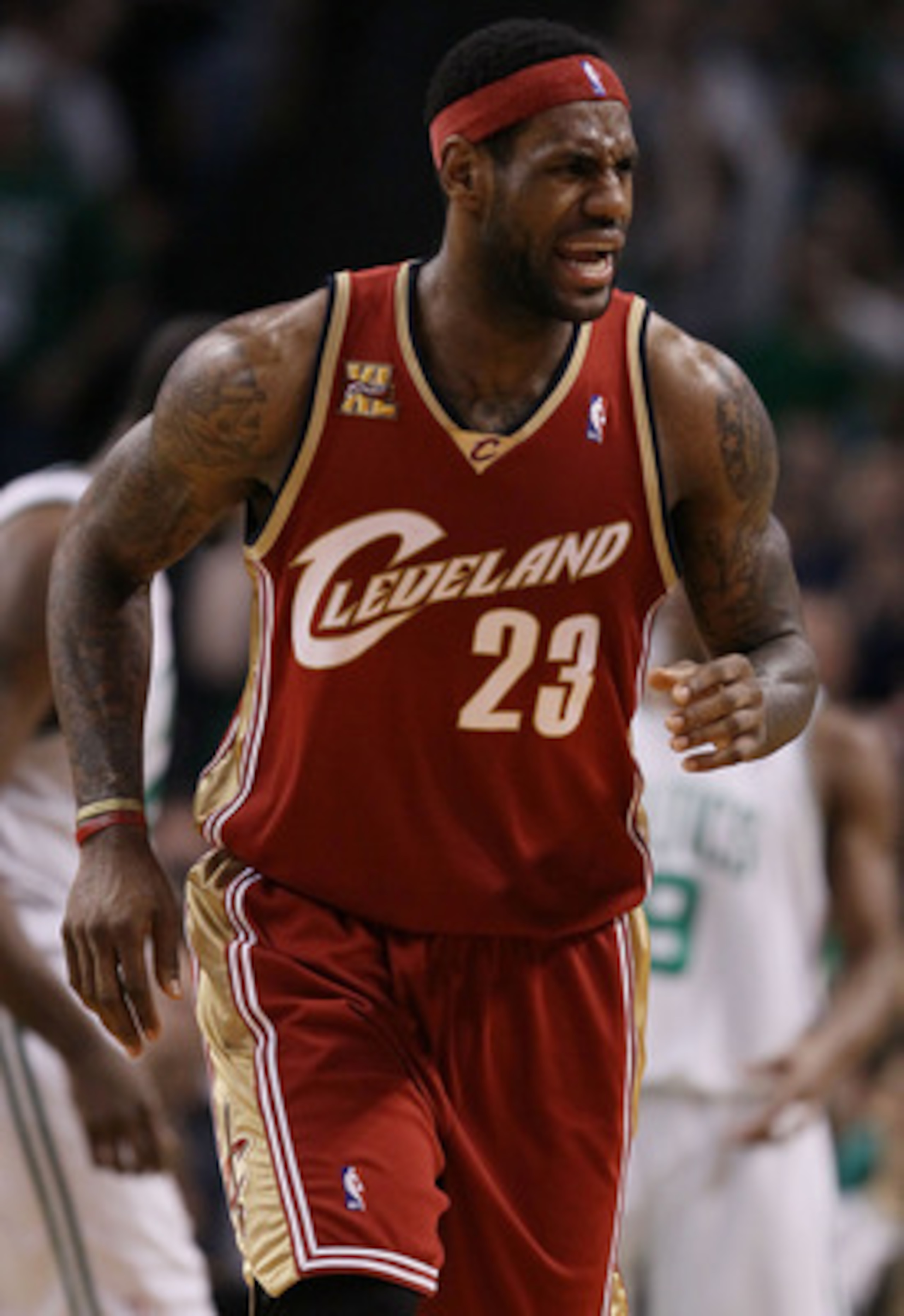 BOSTON - MAY 13: LeBron James #2 of the Cleveland Cavaliers reacts to a call in the first half against of the Boston Celtics during Game Six of the Eastern Conference Semifinals of the 2010 NBA playoffs at TD Garden on May 13, 2010 in Boston, Massachuset BOSTON - MAY 13: LeBron James #2 of the Cleveland Cavaliers reacts to a call in the first half against of the Boston Celtics during Game Six of the Eastern Conference Semifinals of the 2010 NBA playoffs at TD Garden on May 13, 2010 in Boston, Massachuset