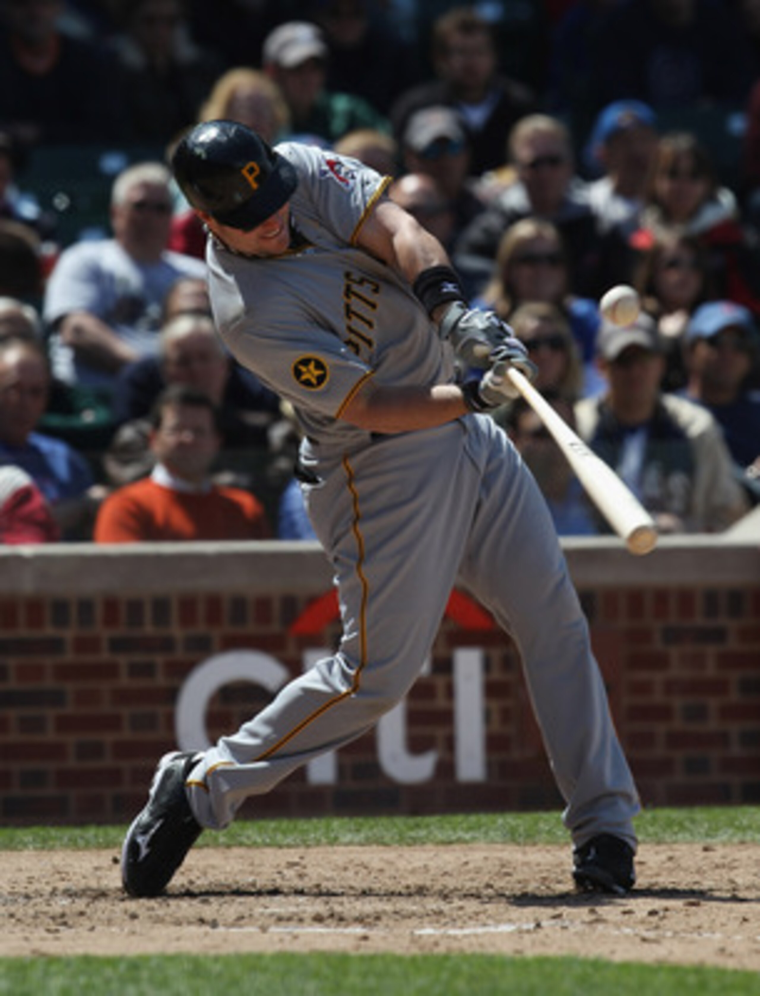 CHICAGO, IL - MAY 27: Matt Diaz #23 of the Pittsburgh Pirates hits the ball against the Chicago Cubs at Wrigley Field on May 27, 2011 in Chicago, Illinois. The Pirates defeated the Cubs 4-2. (Photo by Jonathan Daniel/Getty Images) CHICAGO, IL - MAY 27: Matt Diaz #23 of the Pittsburgh Pirates hits the ball against the Chicago Cubs at Wrigley Field on May 27, 2011 in Chicago, Illinois. The Pirates defeated the Cubs 4-2. (Photo by Jonathan Daniel/Getty Images)