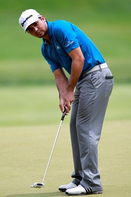 BETHESDA, MD - JUNE 18:  Jason Day of Australia watches a putt during the third round of the 111th U.S. Open at Congressional Country Club on June 18, 2011 in Bethesda, Maryland.  (Photo by Chris Trotman/Getty Images)