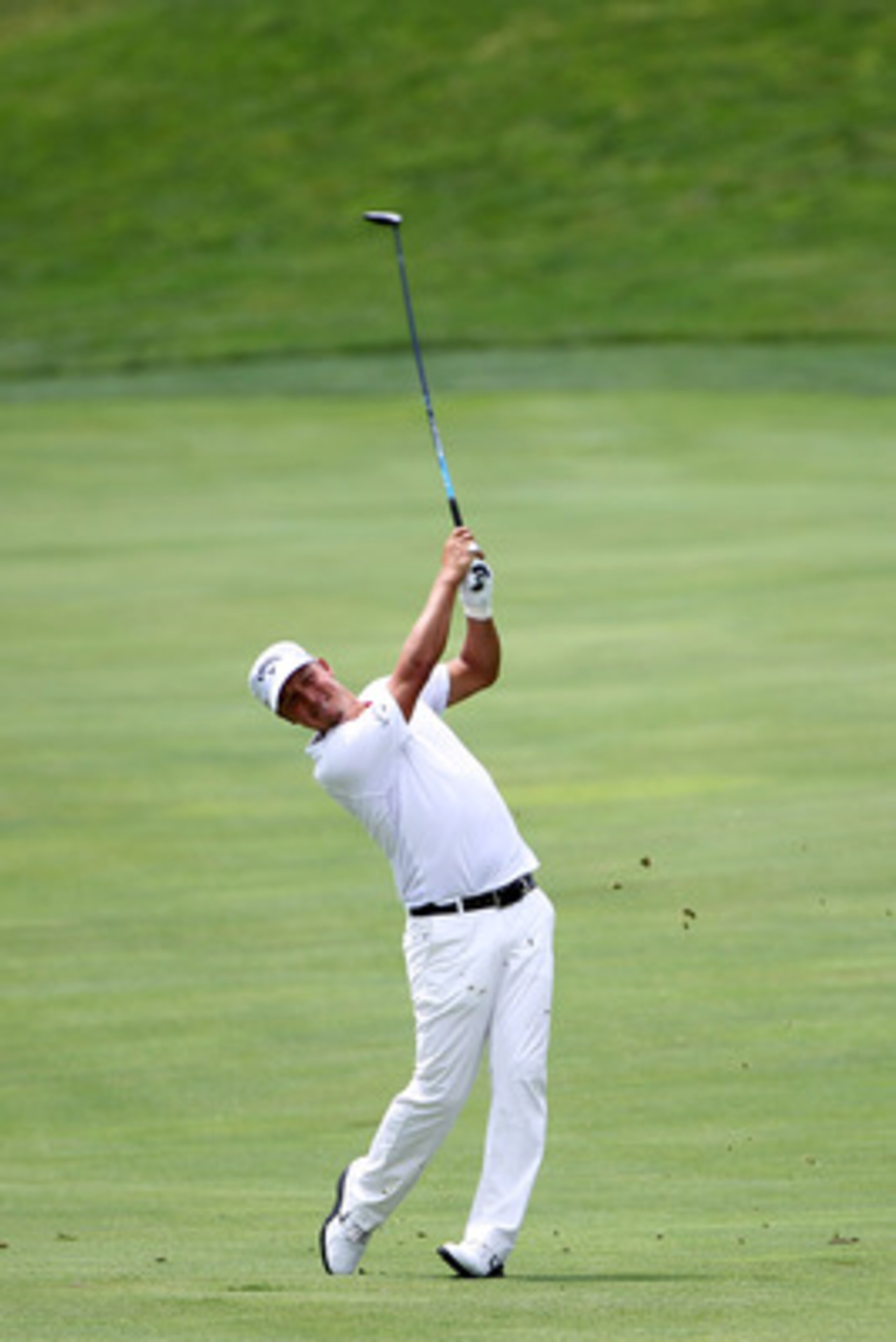 BETHESDA, MD - JUNE 18:  Fredrik Jacobson of Sweden plays a shot on the 11th hole during the third round of the 111th U.S. Open at Congressional Country Club on June 18, 2011 in Bethesda, Maryland.  (Photo by Jamie Squire/Getty Images)