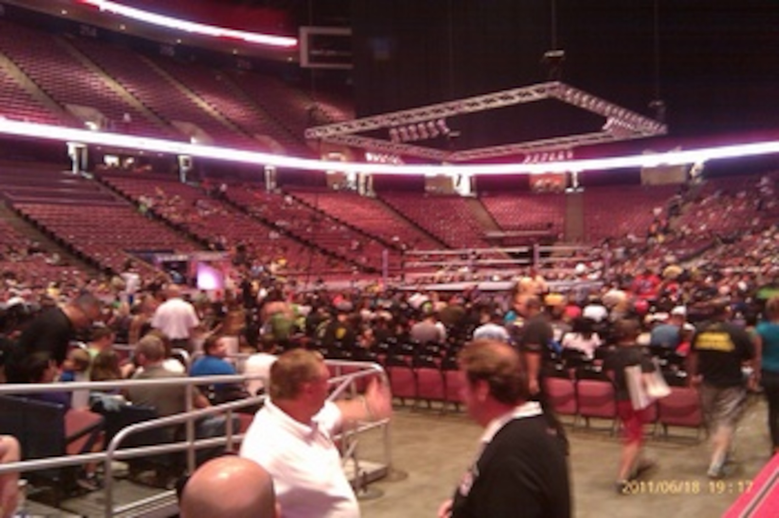 Vantage point from our seats.