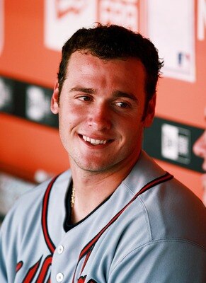 MIAMI - JULY 1:  Catcher Jarrod Saltalamacchia #18 of the Atlanta Braves sits on the bench late in the game against the Florida Marlins at Dolphin Stadium July 1, 2007 in Miami, Florida. The Marlins defeated the Braves 6-5 in ten innings.  (Photo by Doug