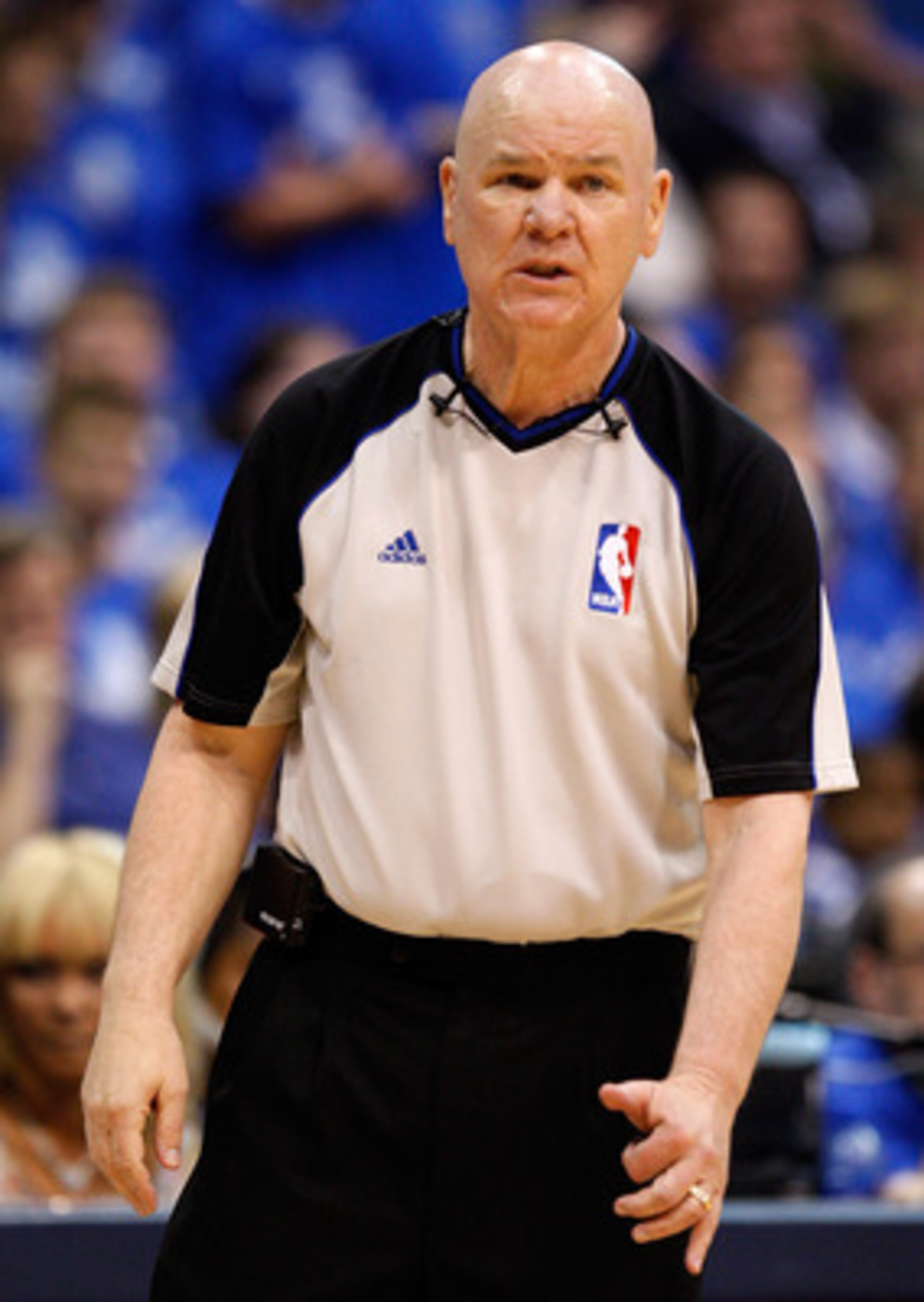 DALLAS, TX - MAY 17:  Referee Joe Crawford looks on while in Game One of the Western Conference Finals during the 2011 NBA Playoffs between the Dallas Mavericks and the Oklahoma City Thunder at American Airlines Center on May 17, 2011 in Dallas, Texas. NO