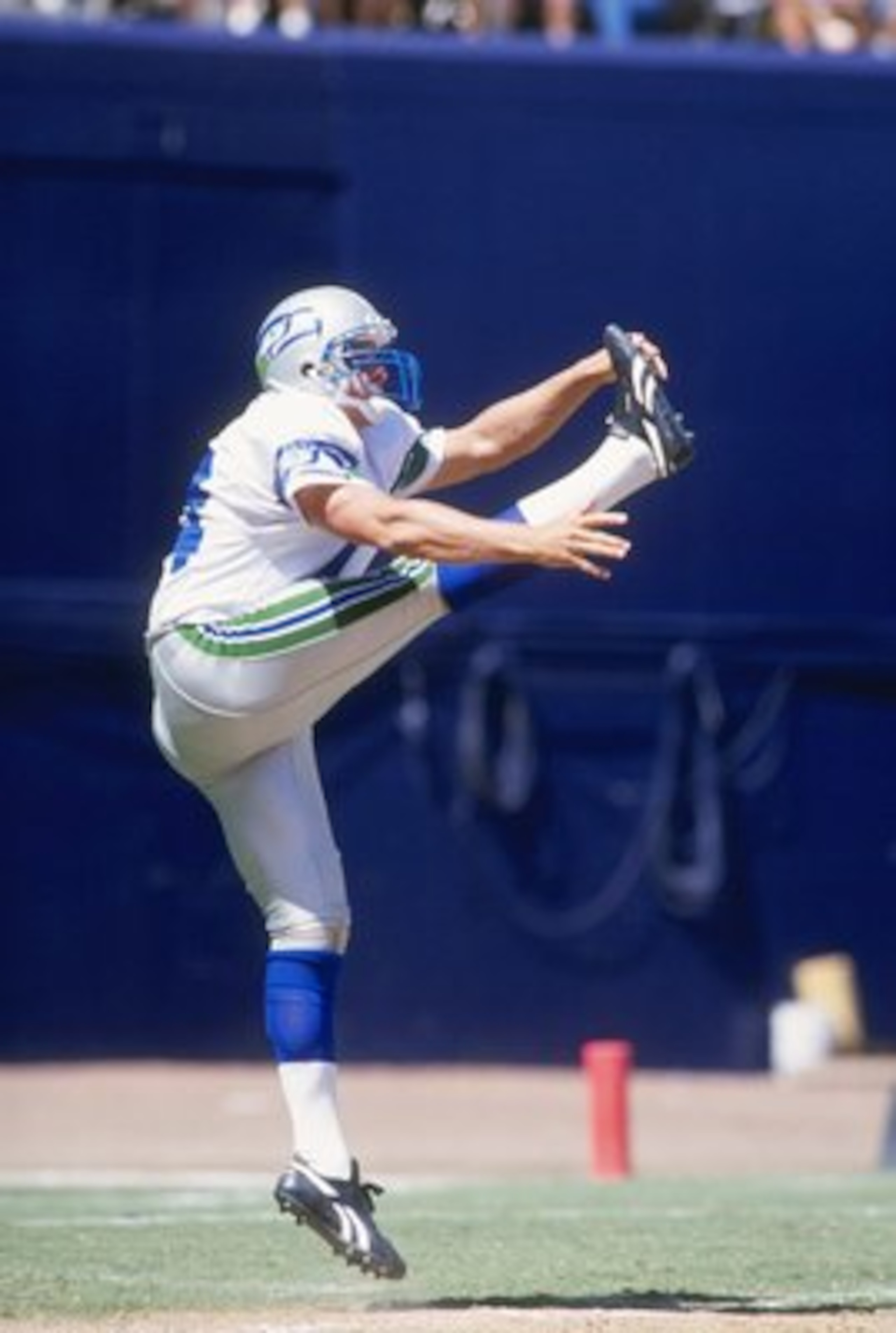 5 Sep 1993: Punter Rick Tuten of the Seattle Seahawks kicks the ball during a game against the San Diego Chargers at Jack Murphy Stadium in San Diego, California. The Chargers won the game, 18-12. 5 Sep 1993: Punter Rick Tuten of the Seattle Seahawks kicks the ball during a game against the San Diego Chargers at Jack Murphy Stadium in San Diego, California. The Chargers won the game, 18-12.