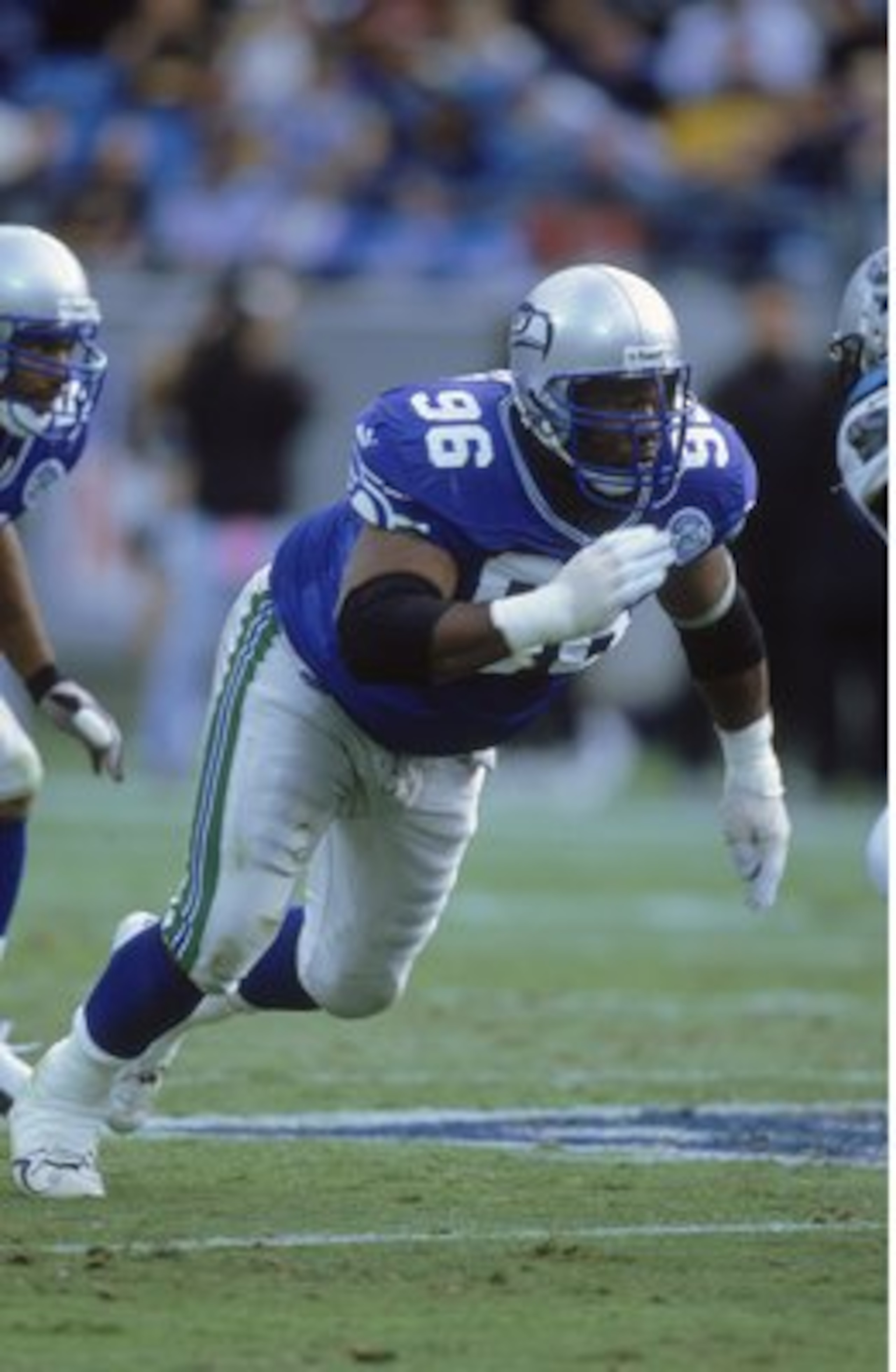 8 Oct 2000: Cortez Kennedy #96 of the Seattle Seahawks gets ready to block during the game against the Carolina Panthers at the Ericsson Stadium in Charlotte, North Carolina. The Panthers defeated the Seahawks 23-3.Mandatory Credit: Scott Halleran /All 8 Oct 2000: Cortez Kennedy #96 of the Seattle Seahawks gets ready to block during the game against the Carolina Panthers at the Ericsson Stadium in Charlotte, North Carolina. The Panthers defeated the Seahawks 23-3.Mandatory Credit: Scott Halleran /All