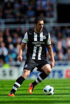 NEWCASTLE UPON TYNE, ENGLAND - MAY 22:  Newcastle player Jose Enrique in action during the Barclays Premier League game between Newcastle United and West Bromwich Albion at St James' Park on May 22, 2011 in Newcastle upon Tyne, England.  (Photo by Stu For