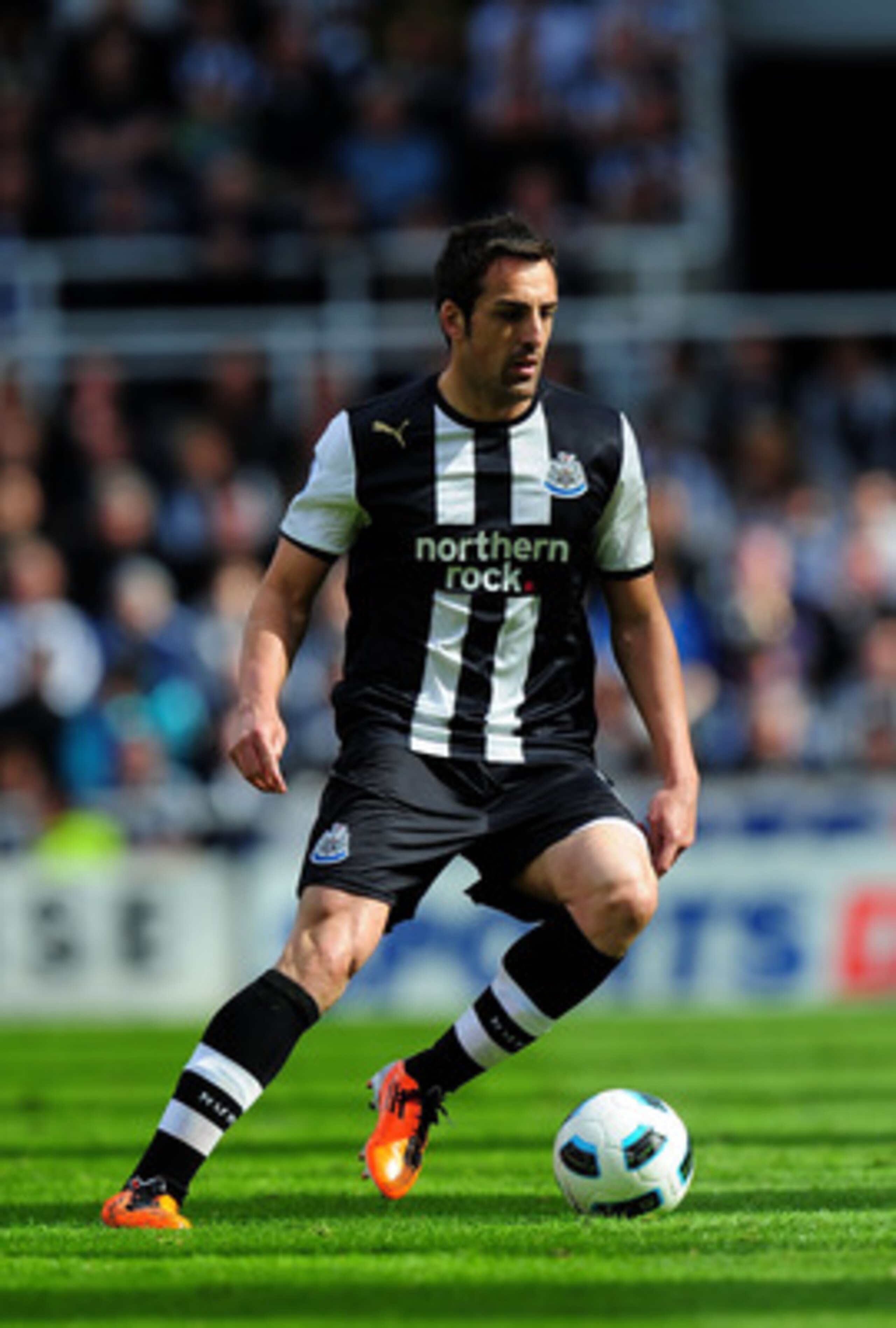 NEWCASTLE UPON TYNE, ENGLAND - MAY 22:  Newcastle player Jose Enrique in action during the Barclays Premier League game between Newcastle United and West Bromwich Albion at St James' Park on May 22, 2011 in Newcastle upon Tyne, England.  (Photo by Stu For