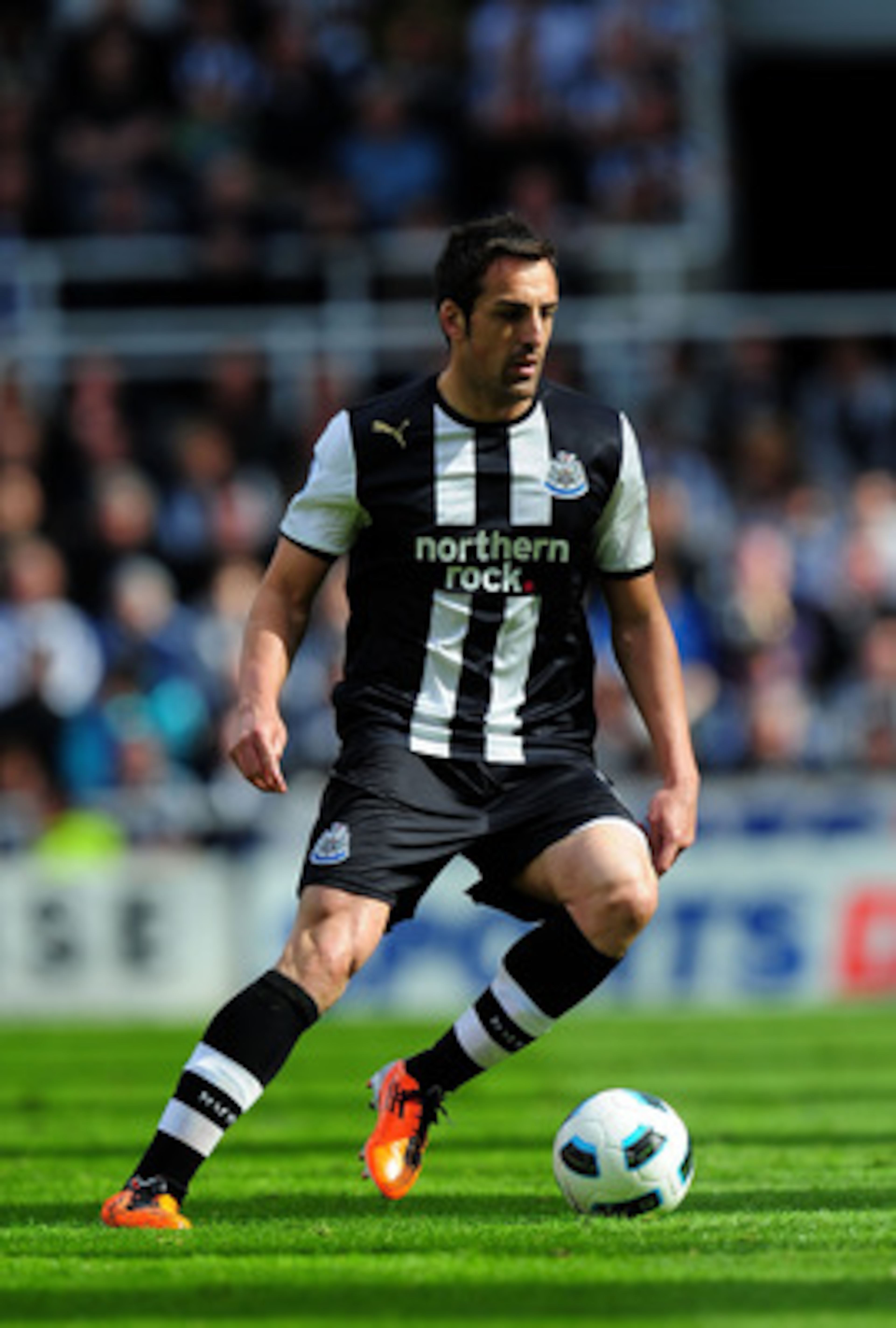 NEWCASTLE UPON TYNE, ENGLAND - MAY 22:  Newcastle player Jose Enrique in action during the Barclays Premier League game between Newcastle United and West Bromwich Albion at St James' Park on May 22, 2011 in Newcastle upon Tyne, England.  (Photo by Stu For