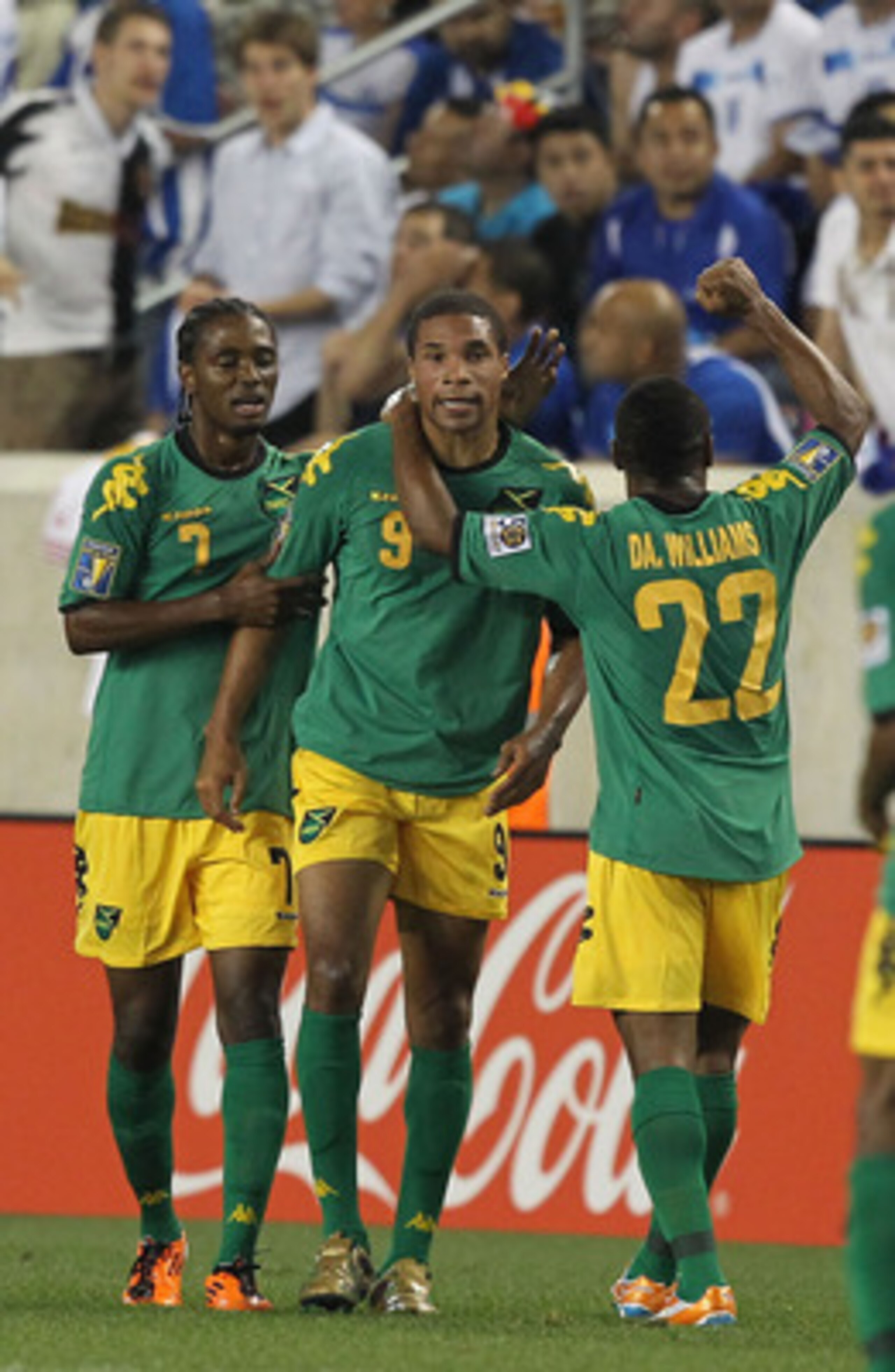 HARRISON, NJ - JUNE 13: Ryan Johnson #9 of Jamaica celebrates a goal against Honduras during the Concaf Gold Cup at Red Bull Arena on June 13, 2011 in Harrison, New Jersey. (Photo by Al Bello/Getty Images) HARRISON, NJ - JUNE 13: Ryan Johnson #9 of Jamaica celebrates a goal against Honduras during the Concaf Gold Cup at Red Bull Arena on June 13, 2011 in Harrison, New Jersey. (Photo by Al Bello/Getty Images)