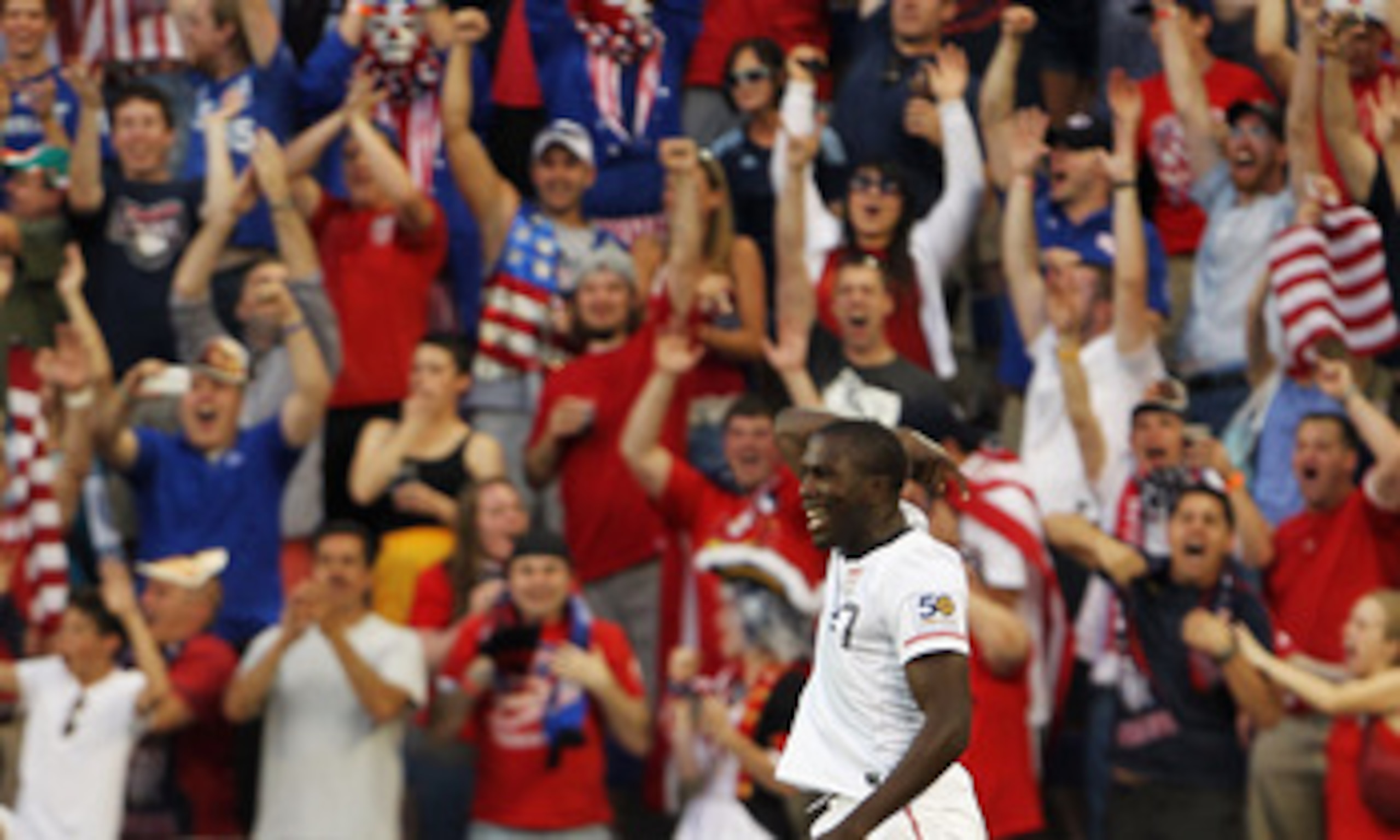 KANSAS CITY, KS - JUNE 14: Jozy Altidore #17 of the USA celebrates after scoring a goal during the first half of the GoldCup game against Guadeloupe on June 14, 2011 at LiveStrong Sporting Park in Kansas City, Kansas. (Photo by Jamie Squire/Getty Images KANSAS CITY, KS - JUNE 14: Jozy Altidore #17 of the USA celebrates after scoring a goal during the first half of the GoldCup game against Guadeloupe on June 14, 2011 at LiveStrong Sporting Park in Kansas City, Kansas. (Photo by Jamie Squire/Getty Images