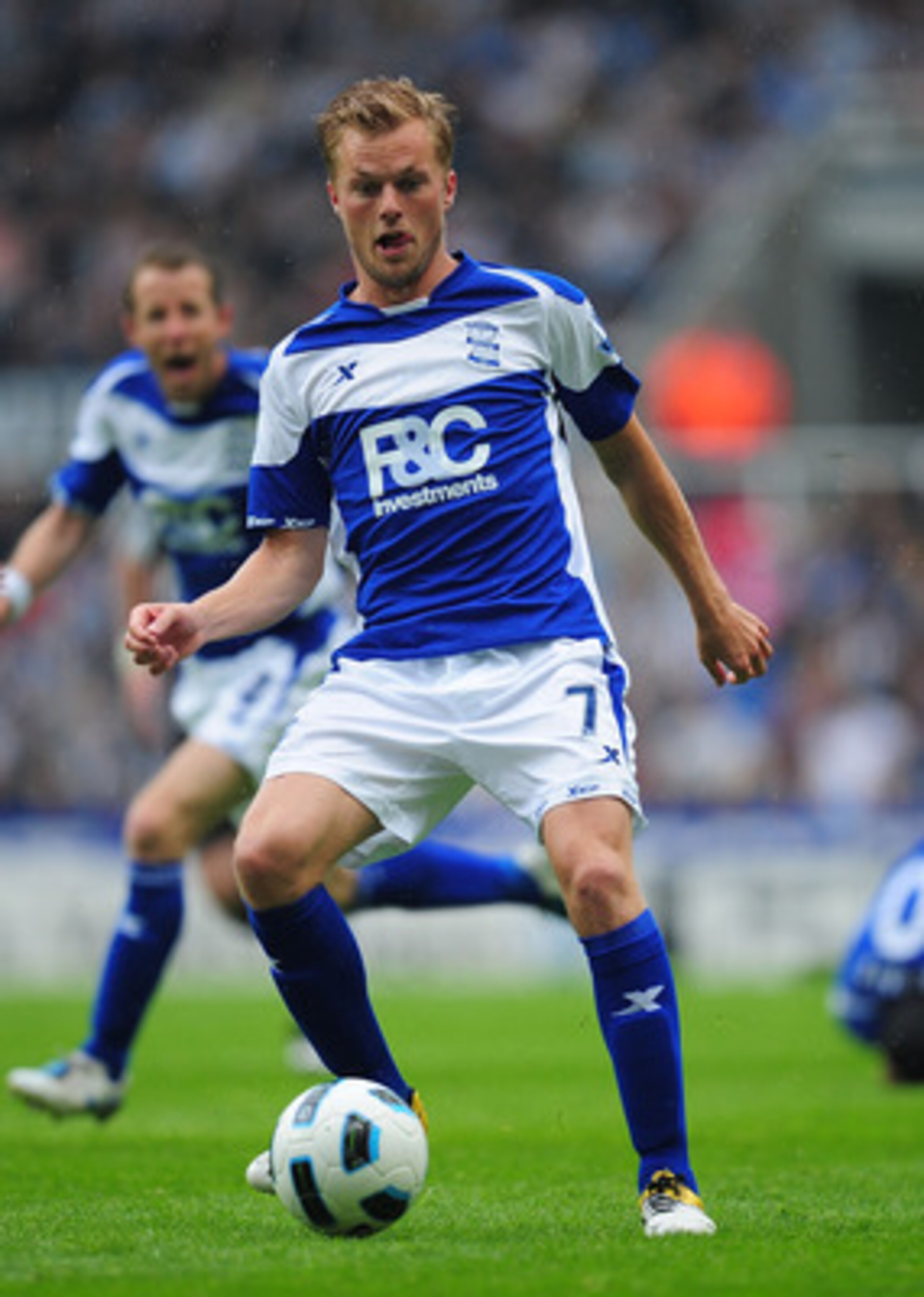NEWCASTLE UPON TYNE, ENGLAND - MAY 07:  Birmingham player Sebastian Larsson in action during the Premier League game between Newcastle United and Birmingham City at St James' Park on May 7, 2011 in Newcastle upon Tyne, England.  (Photo by Stu Forster/Gett