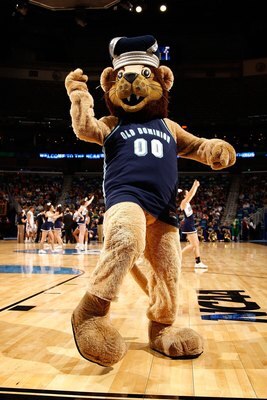 NEW ORLEANS - MARCH 18:  The mascot of the Old Dominion Monarchs performs during the game against the Notre Dame Fighting Irish during the first round of the 2010 NCAA menï¿½s basketball tournament at the New Orleans Arena on March 18, 2010 in New Orleans,