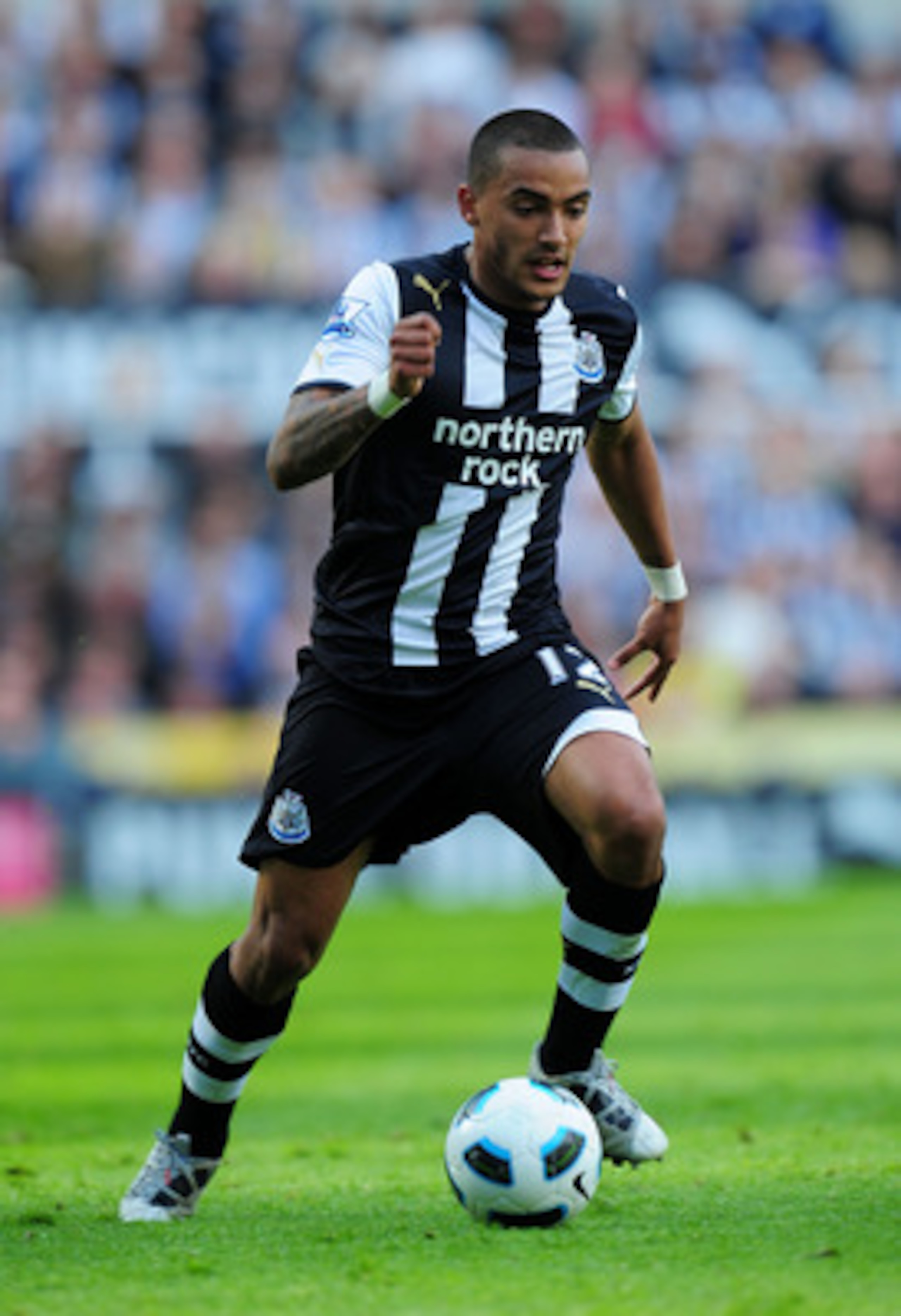 NEWCASTLE UPON TYNE, ENGLAND - MAY 22:  Newcastle player Danny Simpson in action during the Barclays Premier League game between Newcastle United and West Bromwich Albion at St James' Park on May 22, 2011 in Newcastle upon Tyne, England.  (Photo by Stu Fo