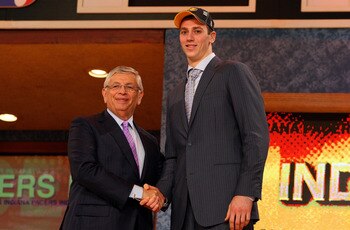 NEW YORK - JUNE 25:  NBA Commissioner David Stern poses for a photograph with the thirteenth overall draft pick by the Indiana Pacers,  Tyler Hansbrough during the 2009 NBA Draft at the Wamu Theatre at Madison Square Garden June 25, 2009 in New York City.