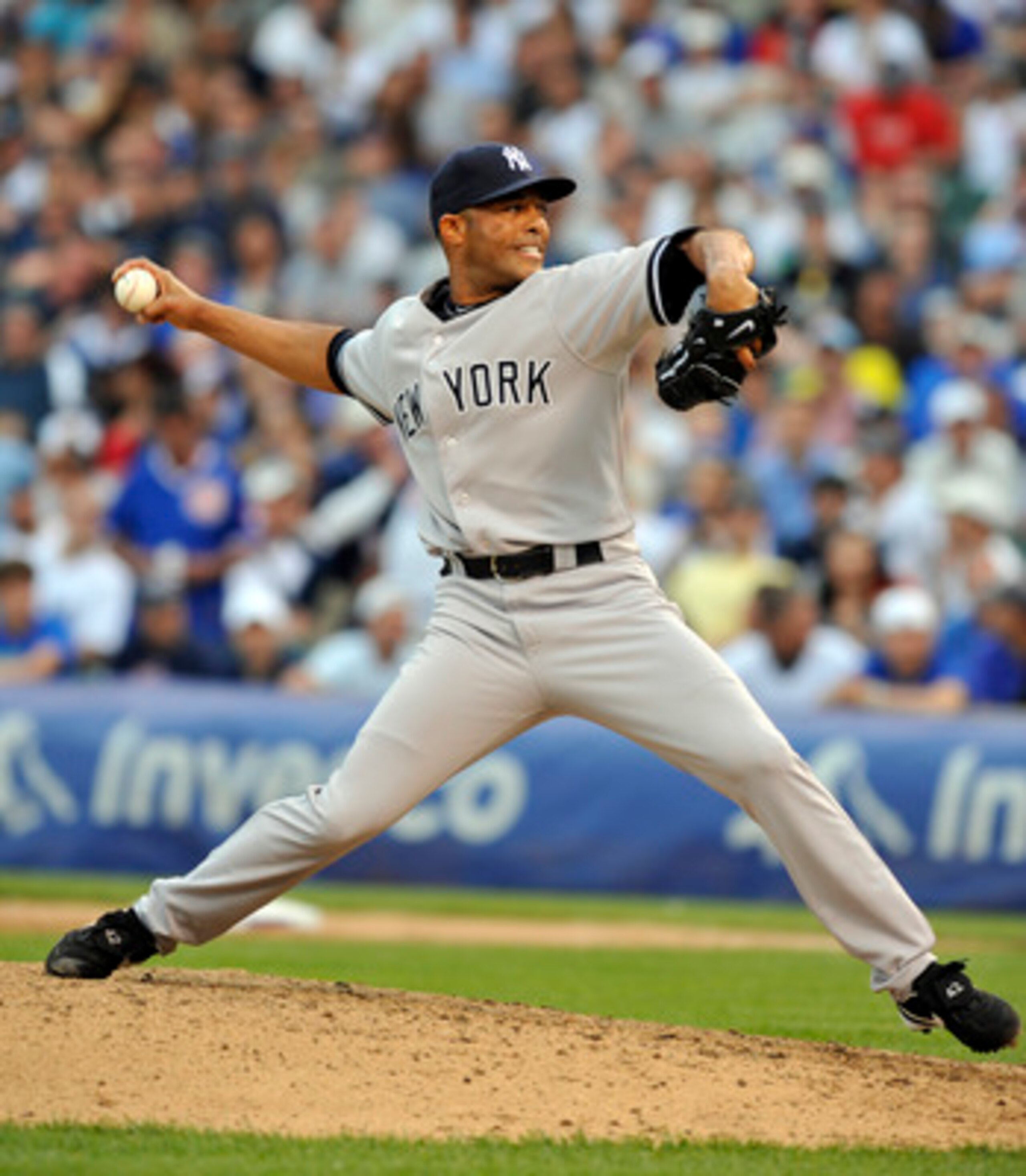 CHICAGO, IL - JUNE 18:  Mariano Rivera # 42 of the New York Yankees pitches against the  Chicago Cubs on June 18, 2011 at Wrigley Field in Chicago, Illinois.  The Yankees defeated the Cubs 4-3 (Photo by David Banks/Getty Images)