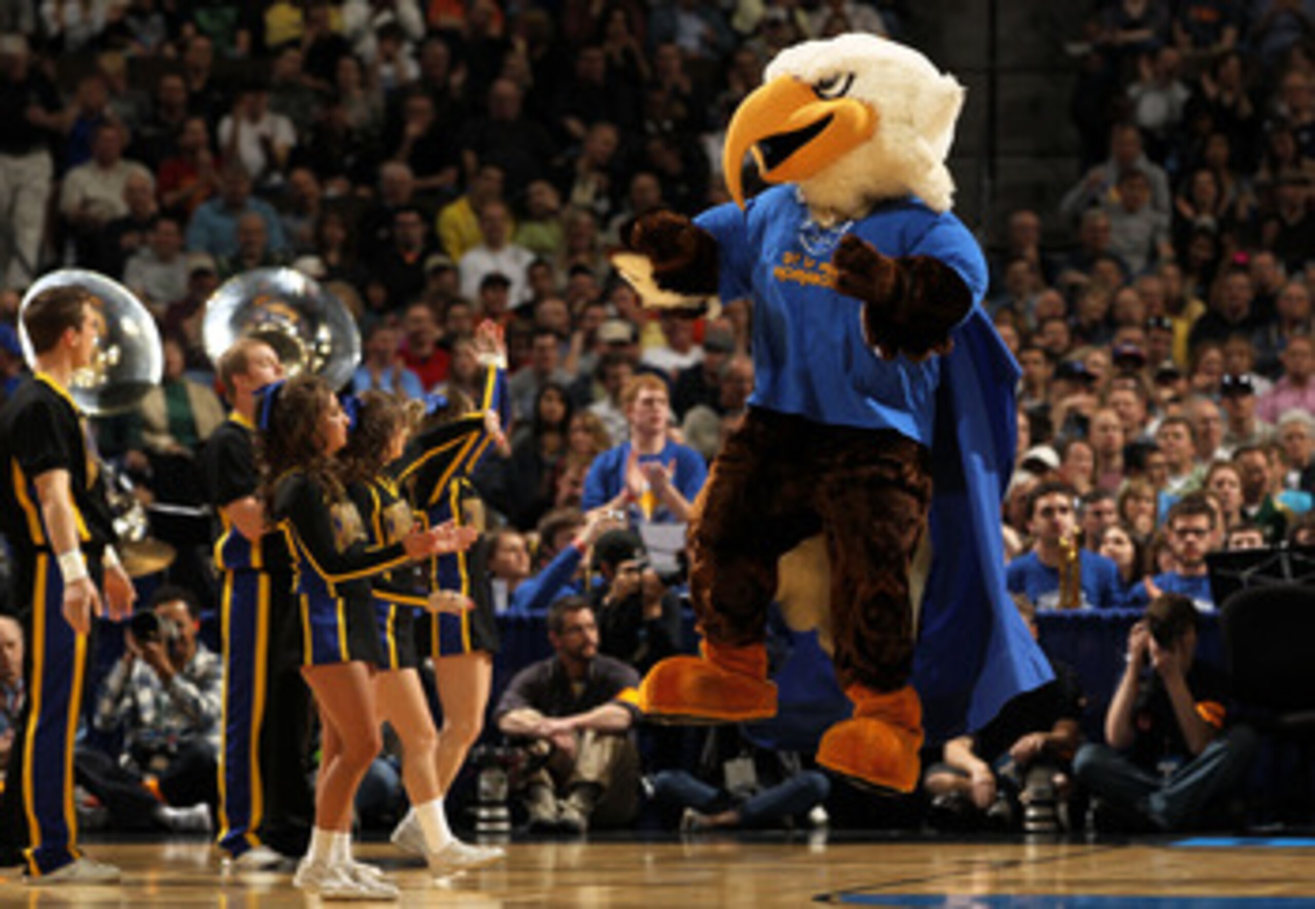 DENVER, CO - MARCH 19: The Morehead State Eagles mascot performs during the third round of the 2011 NCAA men's basketball tournament at Pepsi Center on March 19, 2011 in Denver, Colorado. (Photo by Doug Pensinger/Getty Images) DENVER, CO - MARCH 19: The Morehead State Eagles mascot performs during the third round of the 2011 NCAA men's basketball tournament at Pepsi Center on March 19, 2011 in Denver, Colorado. (Photo by Doug Pensinger/Getty Images)