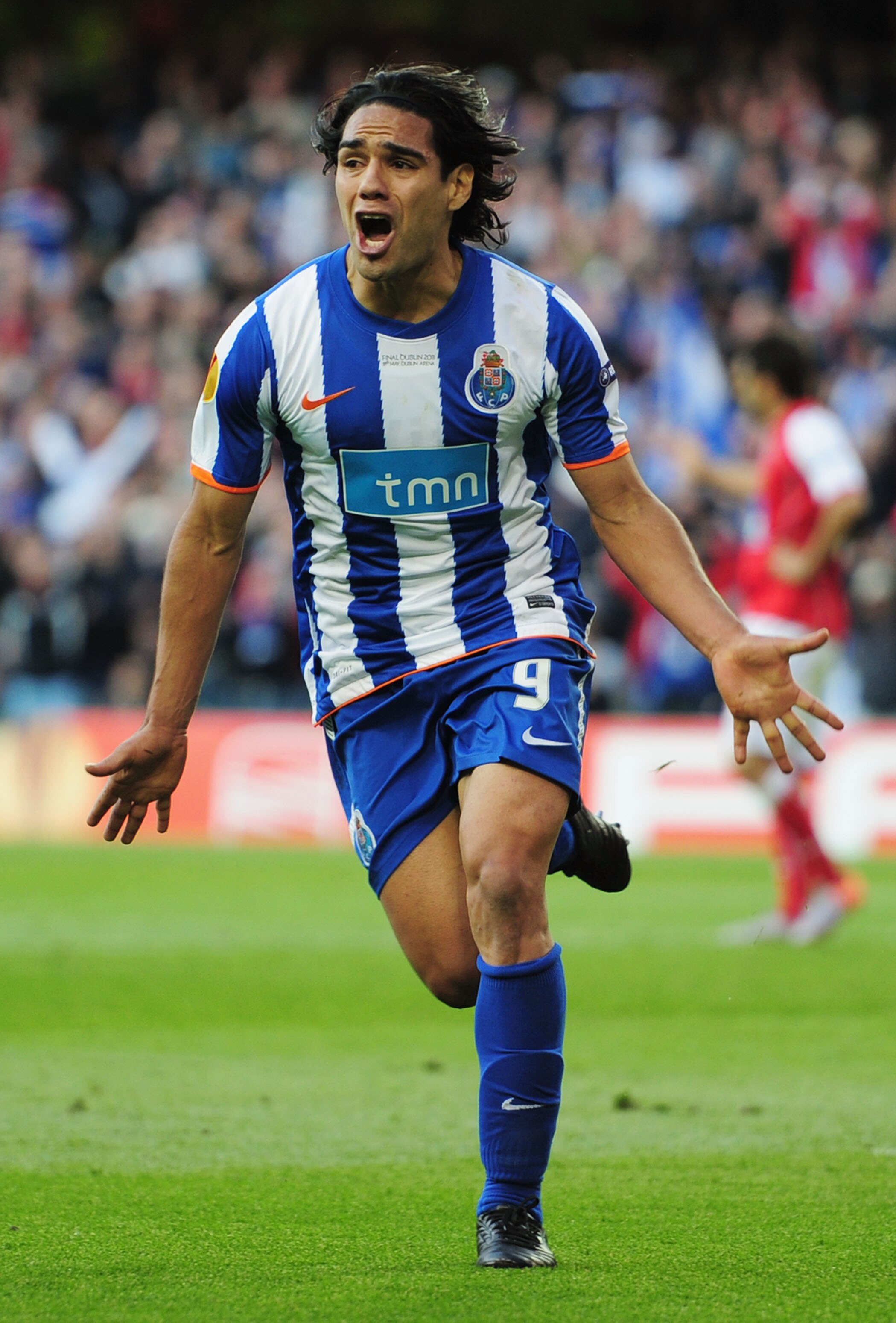 DUBLIN, IRELAND - MAY 18:  Radamel Falcao Garcia of FC Porto celebrates scoring the opening goal during the UEFA Europa League Final between FC Porto and SC Braga at Dublin Arena on May 18, 2011 in Dublin, Ireland.  (Photo by Jamie McDonald/Getty Images)