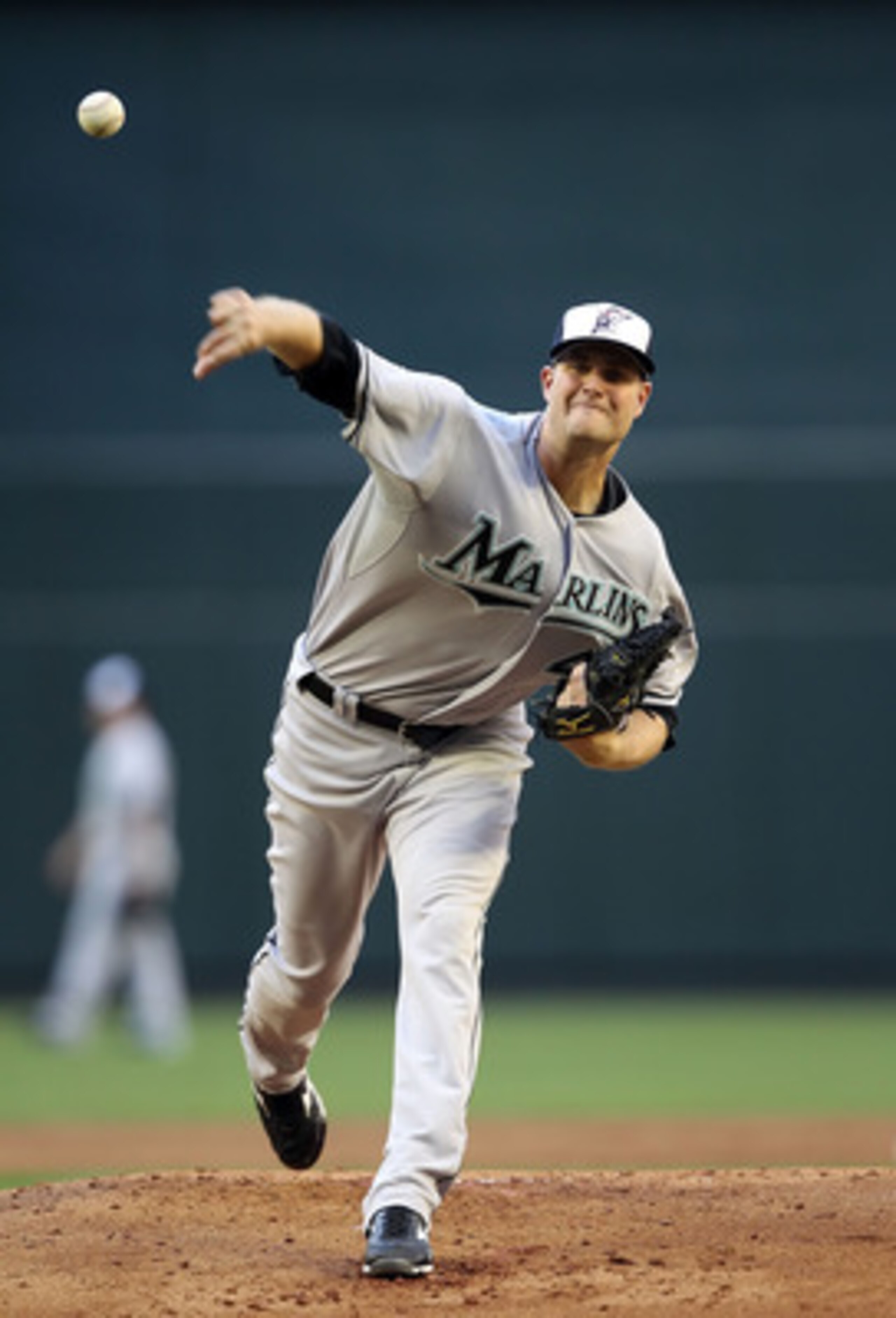 PHOENIX, AZ - MAY 30:  Starting pitcher Chris Volstad #41 of the Florida Marlins pitches against the Arizona Diamondbacks during the Major League Baseball game at Chase Field on May 30, 2011 in Phoenix, Arizona.  The Diamondbacks defeated the Marlins 15-4