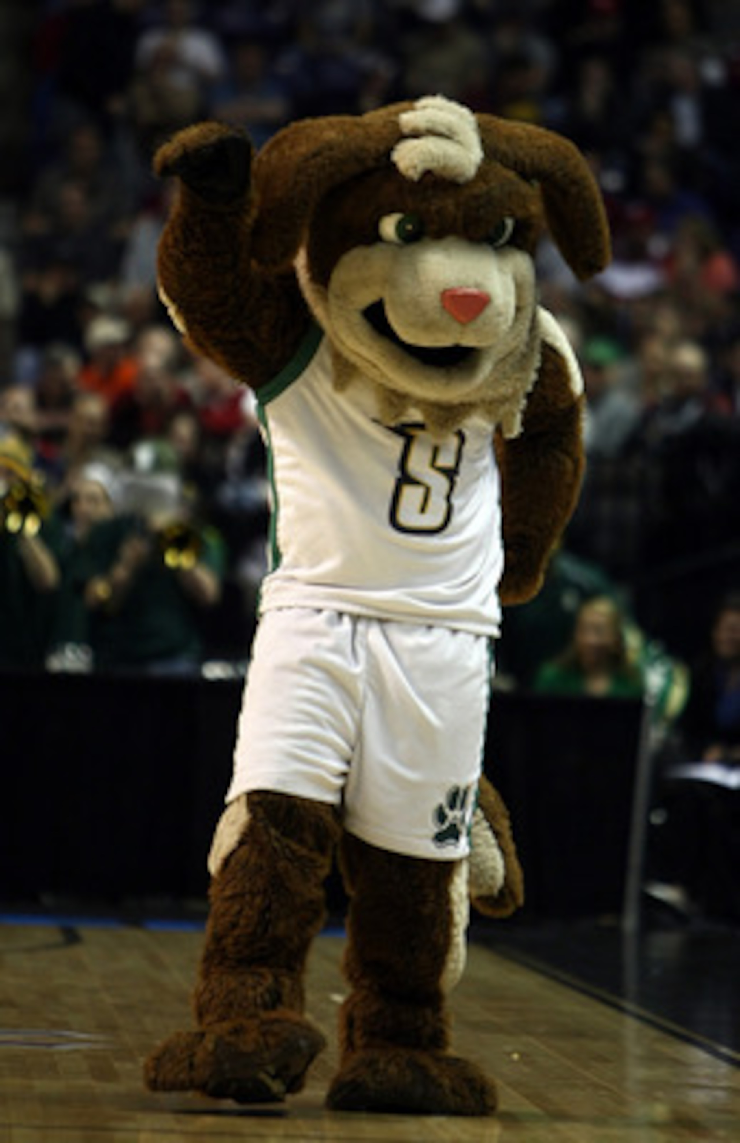 SPOKANE, WA - MARCH 19: The mascot of the Siena Saints performs during a timeout against the Purdue Boilermakers during the first round of the 2010 NCAA men's basketball tournament at Spokane Arena on March 19, 2010 in Spokane, Washington. (Photo by Jon SPOKANE, WA - MARCH 19: The mascot of the Siena Saints performs during a timeout against the Purdue Boilermakers during the first round of the 2010 NCAA men's basketball tournament at Spokane Arena on March 19, 2010 in Spokane, Washington. (Photo by Jon