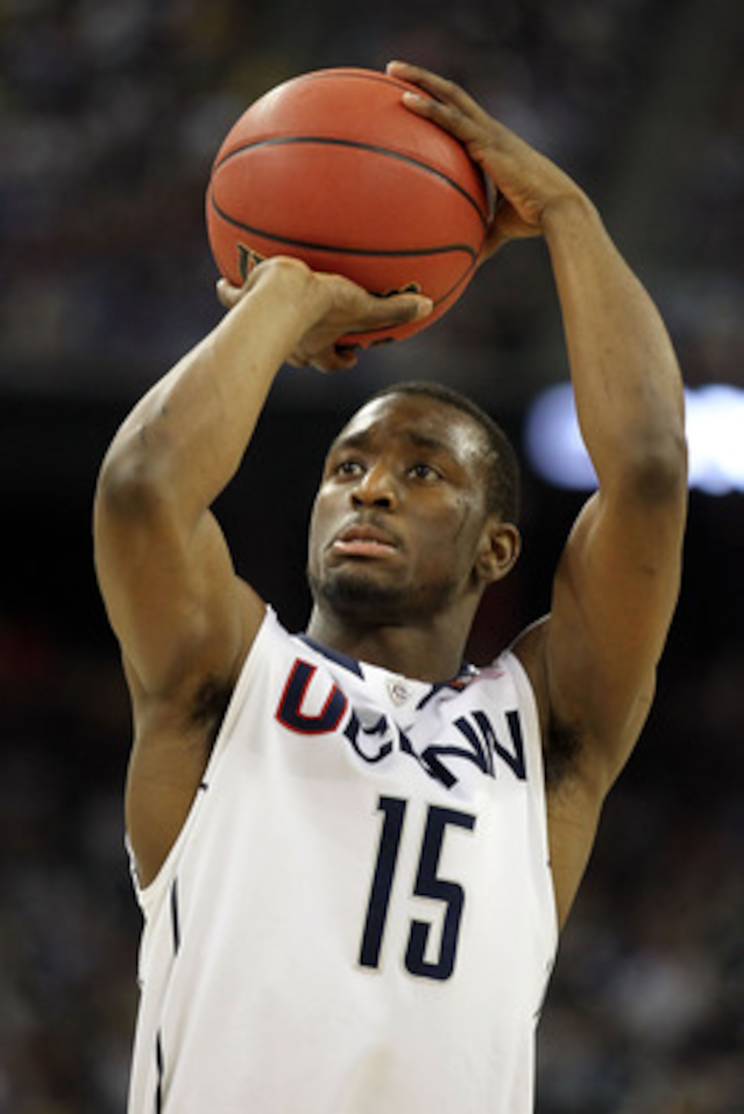 HOUSTON, TX - APRIL 02: Kemba Walker #15 of the Connecticut Huskies shoots a free throw while taking on the Kentucky Wildcats during the National Semifinal game of the 2011 NCAA Division I Men's Basketball Championship at Reliant Stadium on April 2, 2011 HOUSTON, TX - APRIL 02: Kemba Walker #15 of the Connecticut Huskies shoots a free throw while taking on the Kentucky Wildcats during the National Semifinal game of the 2011 NCAA Division I Men's Basketball Championship at Reliant Stadium on April 2, 2011