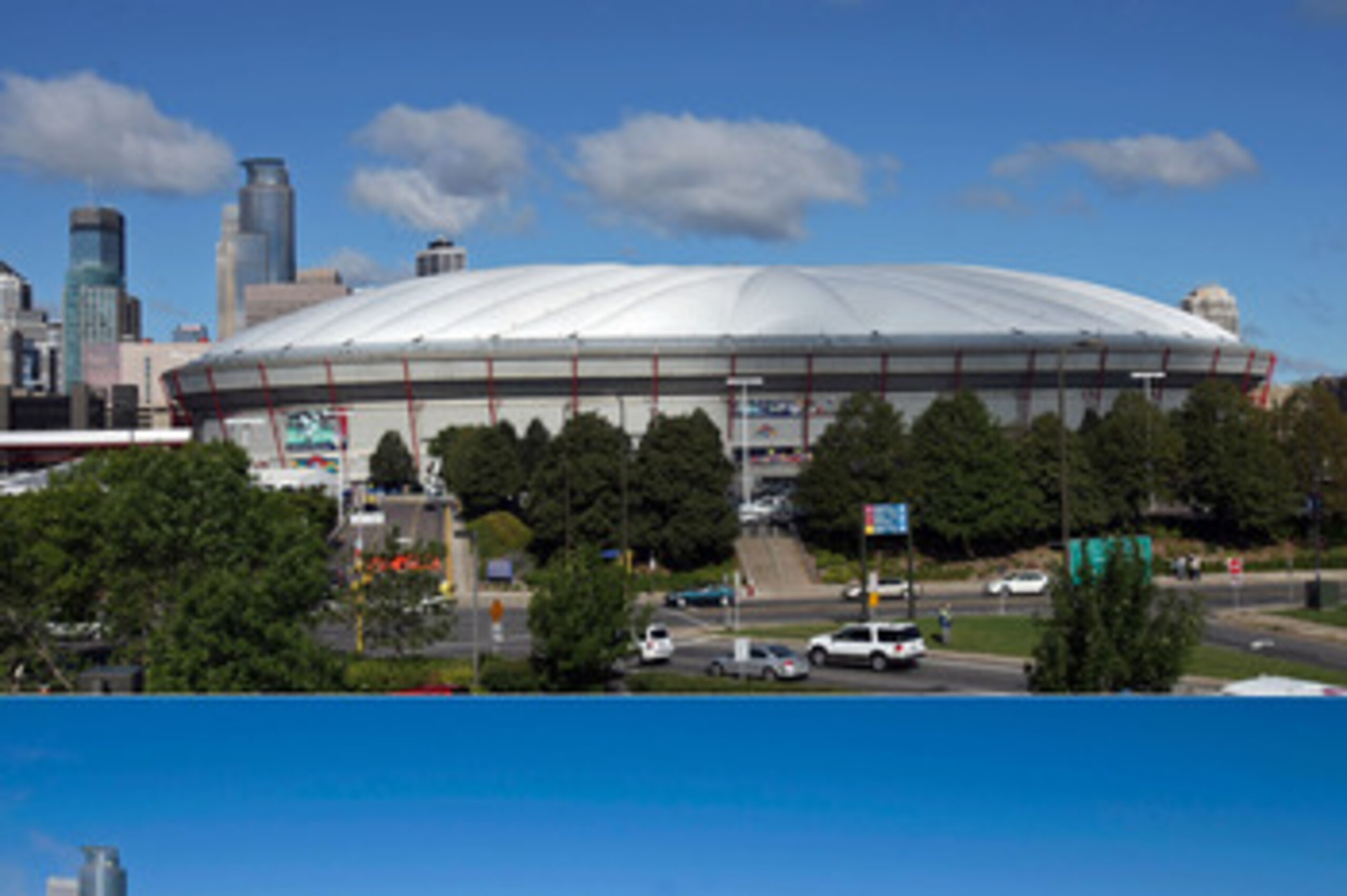 MINNEAPOLIS, MN - DECEMBER 12: This photo composite shows Hubert H. Humphrey Metrodome, Mall of America Stadium before (above) and after it's inflatable roof collapsed under the weight of snow and during a storm Sunday morning December 12, 2010 in Minnea MINNEAPOLIS, MN - DECEMBER 12: This photo composite shows Hubert H. Humphrey Metrodome, Mall of America Stadium before (above) and after it's inflatable roof collapsed under the weight of snow and during a storm Sunday morning December 12, 2010 in Minnea