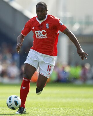 BLACKBURN, ENGLAND - APRIL 09:  Cameron Jerome of Birmingham City in action during the Barclays Premier League match between Blackburn Rovers and Birmingham City at Ewood park on April 9, 2011 in Blackburn, England.  (Photo by Dean Mouhtaropoulos/Getty Im